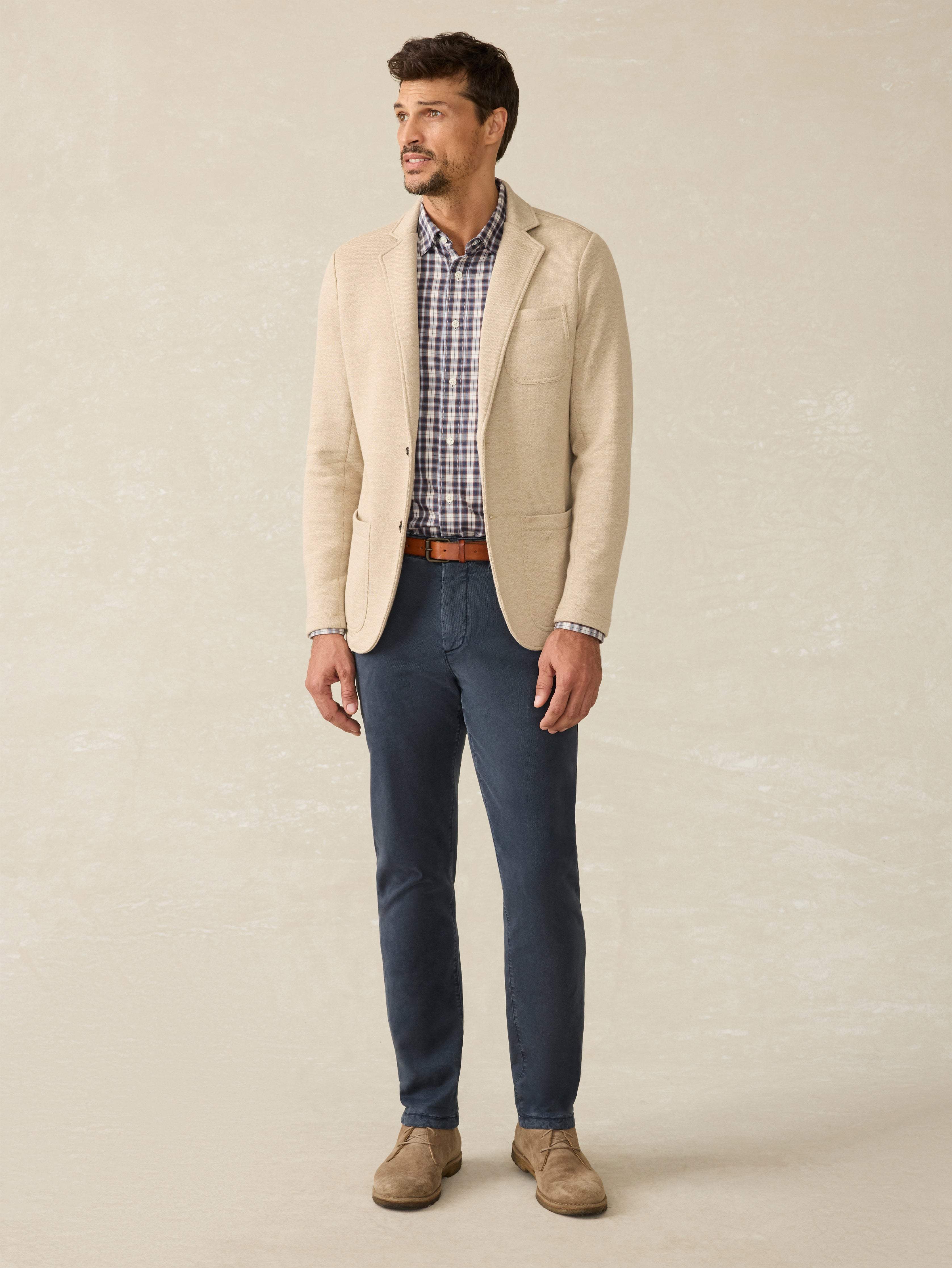 Inlet Knit Blazer - Khaki Fields Melange Secondary image