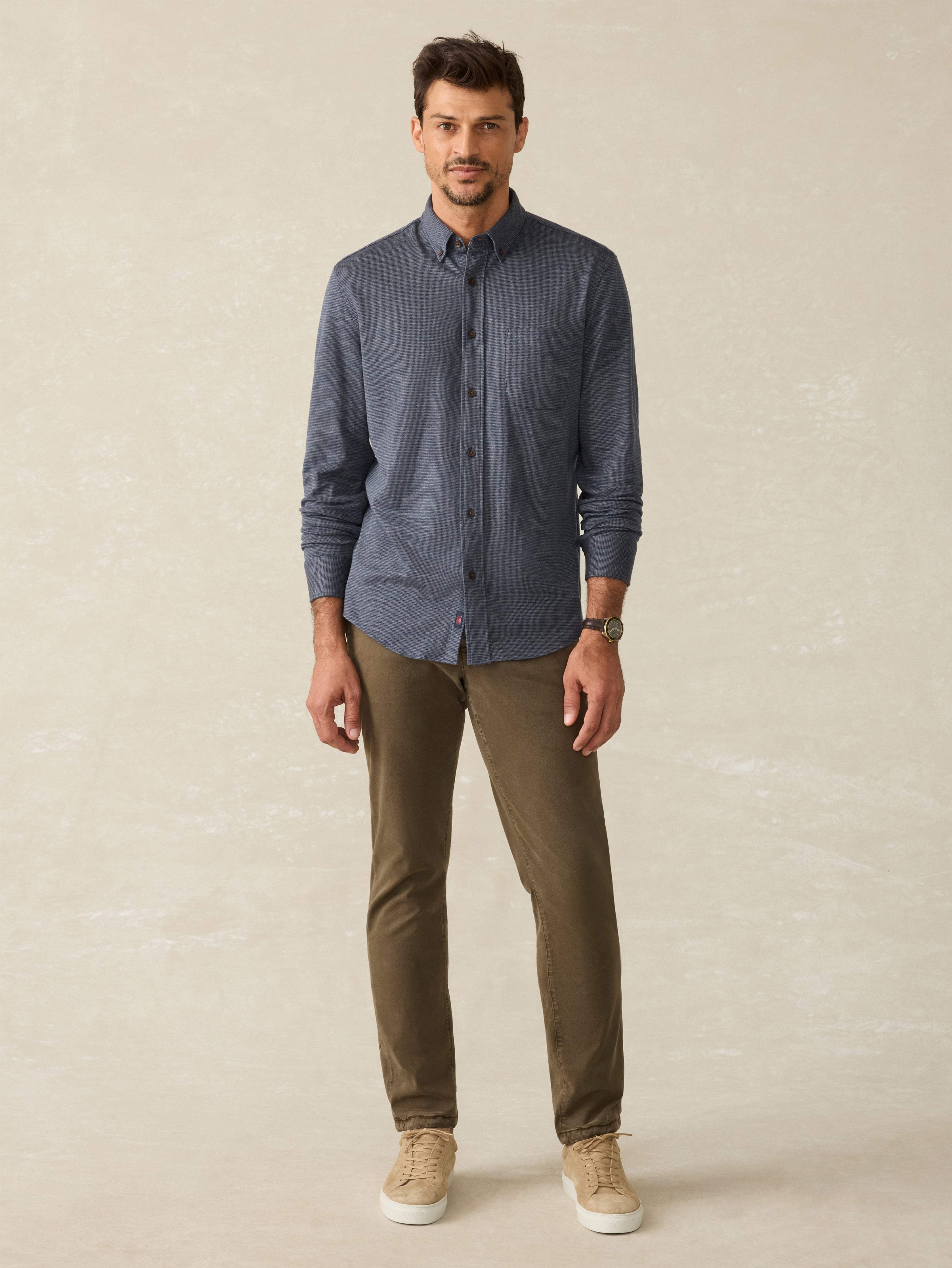 Coastline Knit Shirt - Twilight Houndstooth Main image