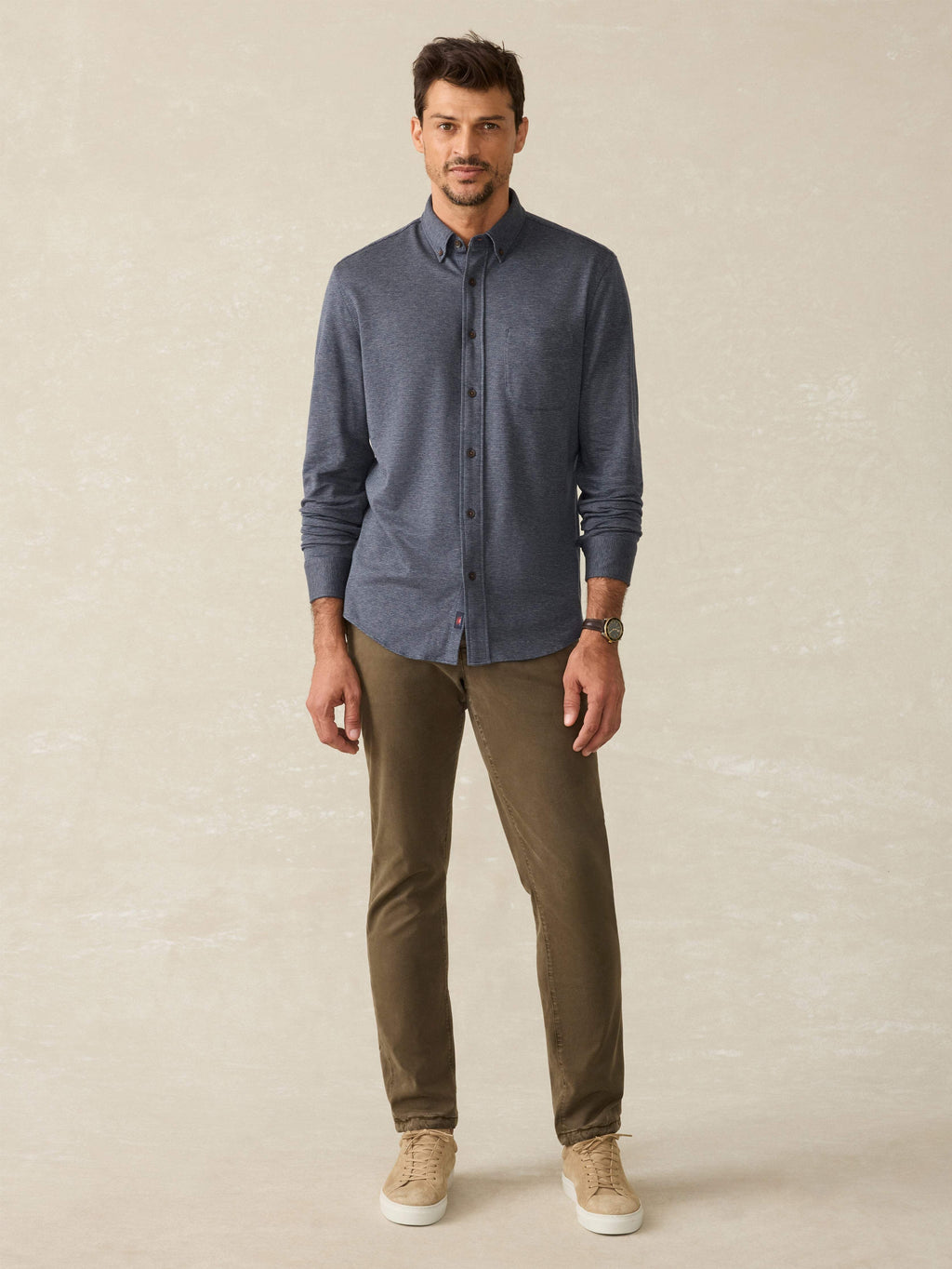 Coastline Knit Shirt - Twilight Houndstooth