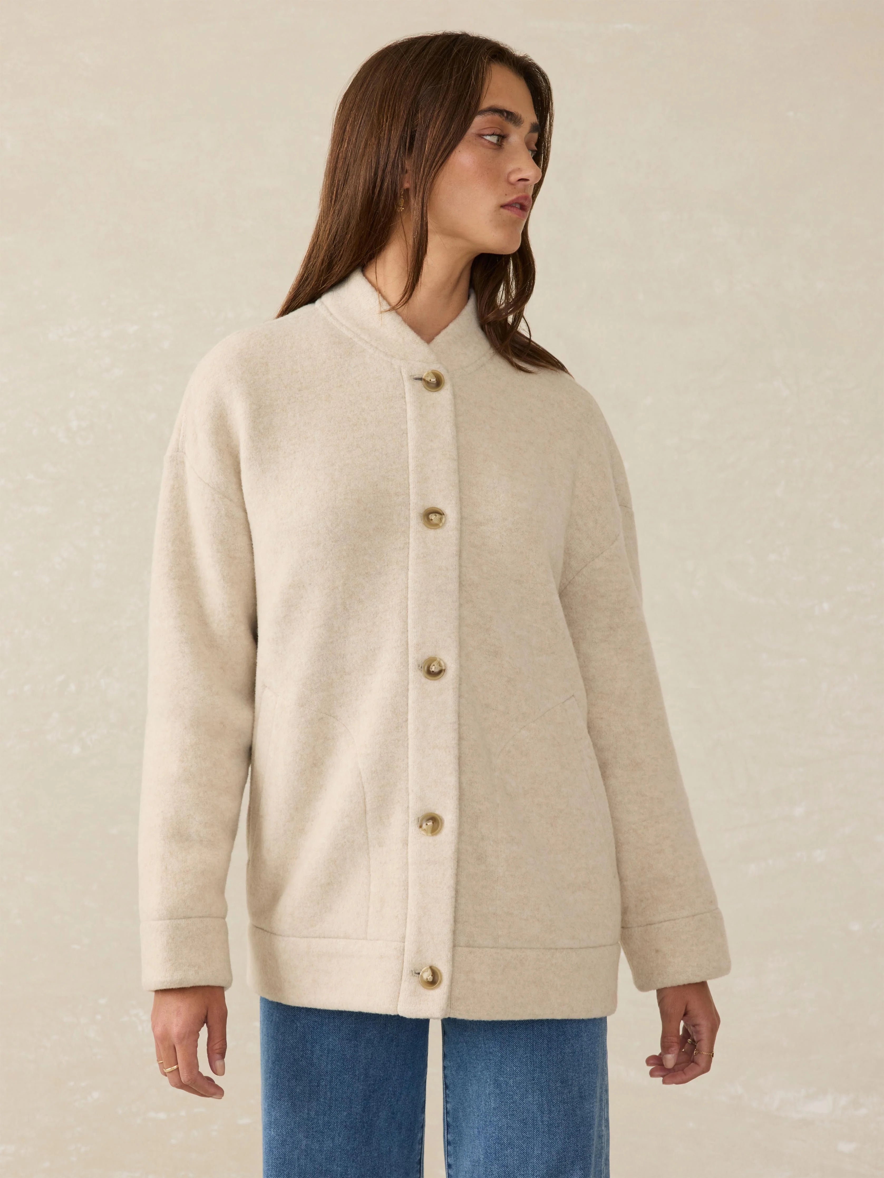 Pacific Knit Jacket - Oat Melange Secondary image