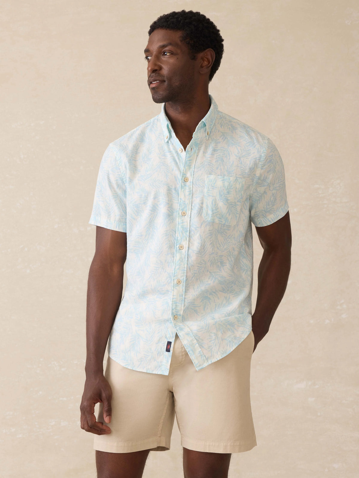 Short-Sleeve Breeze Shirt - Sky Beach Foliage Main image