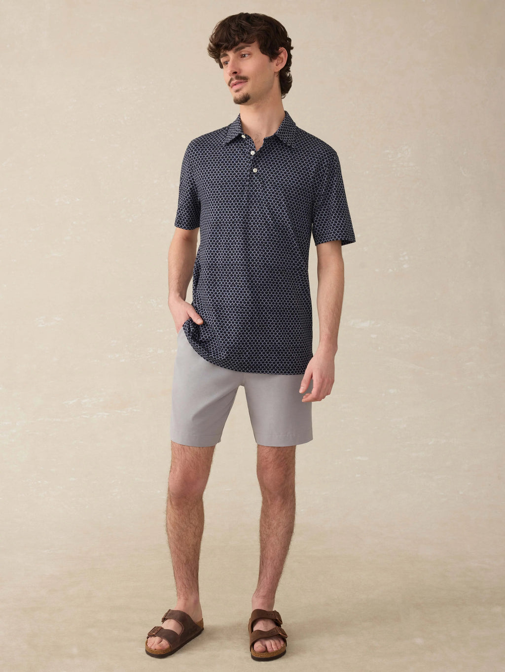 Short-Sleeve Movement™ Pique Polo - Midnight Fishscale