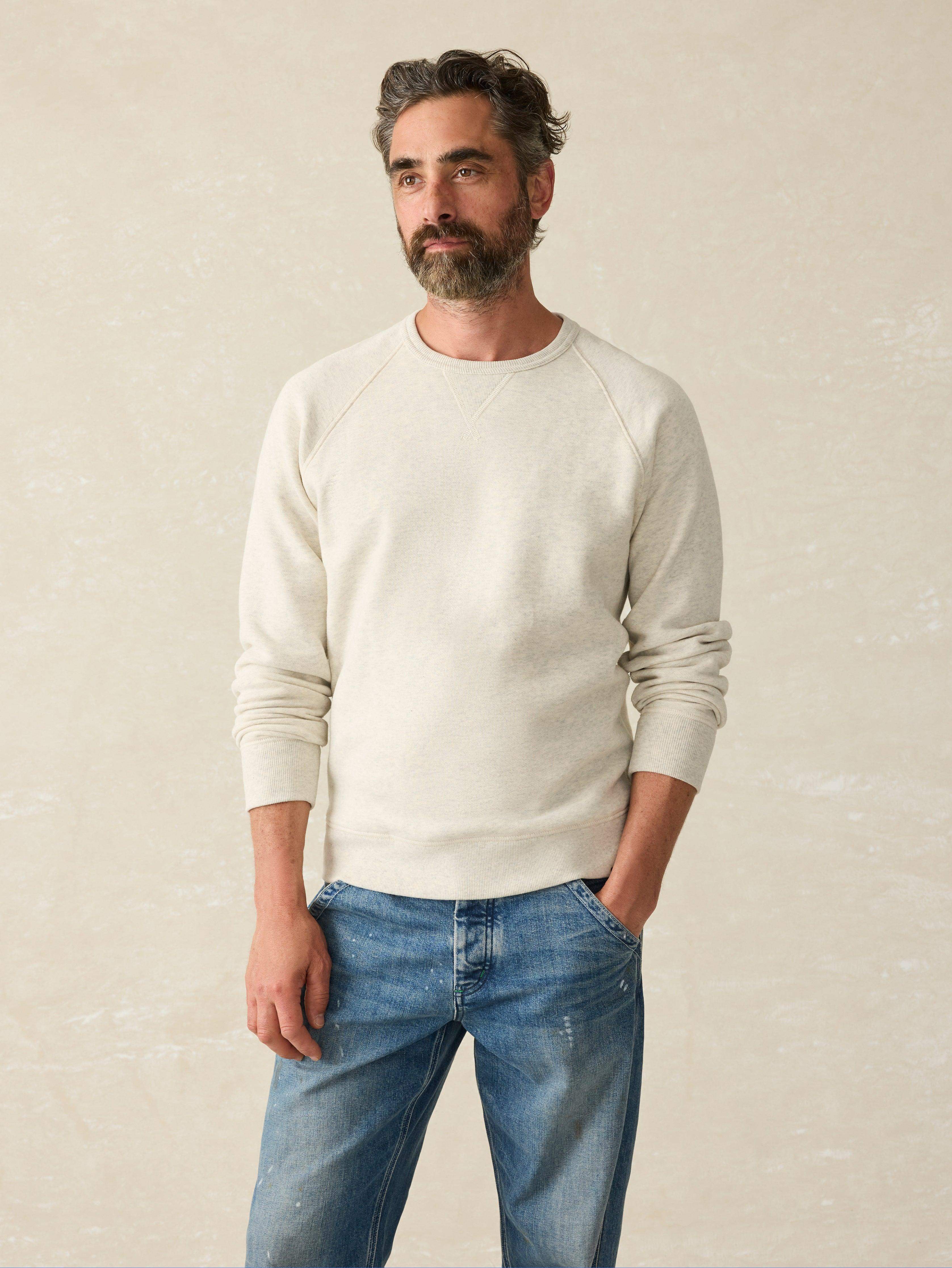 High Standard Fleece Crewneck - Antique Ivory Heather Main image
