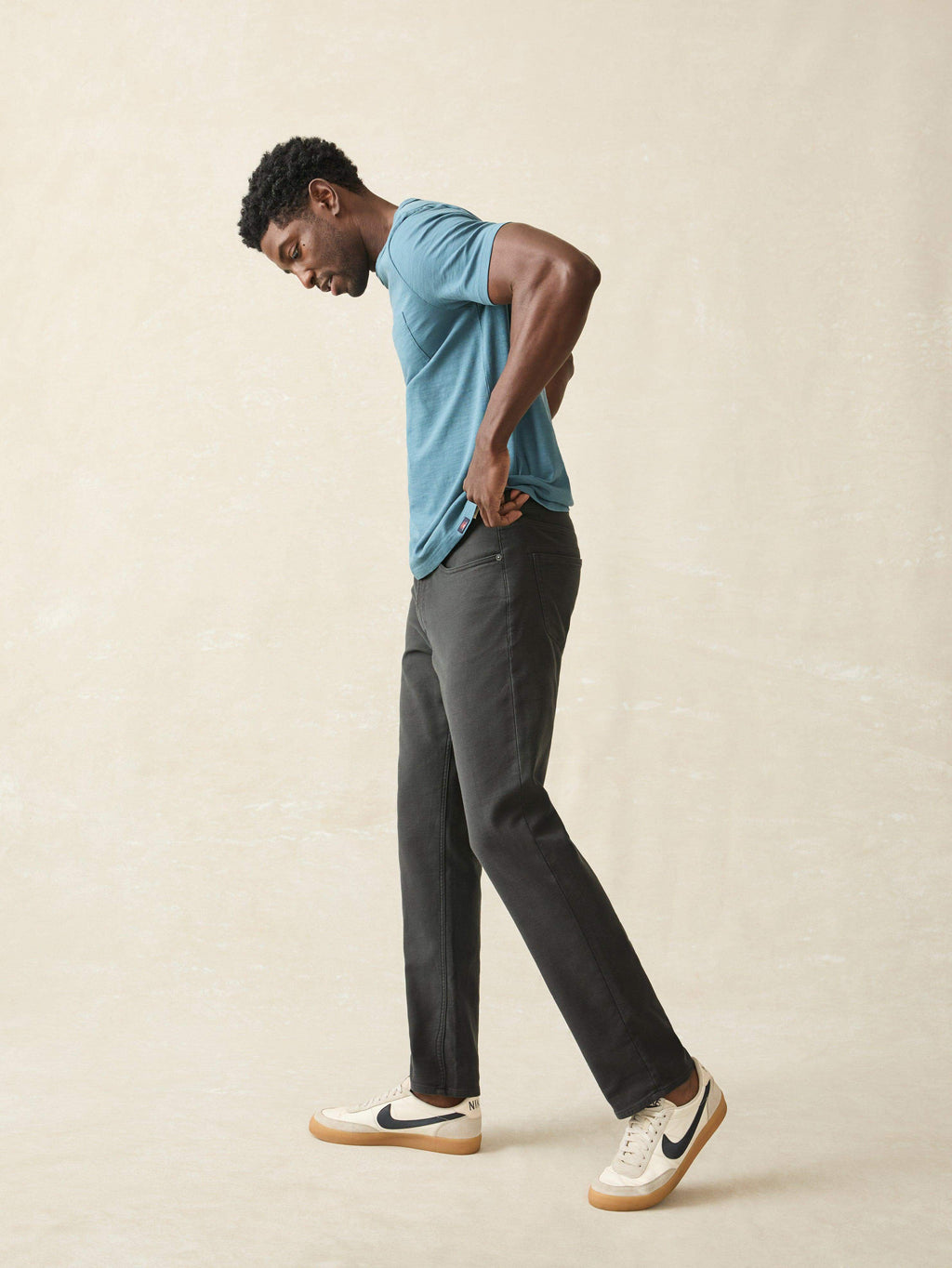 Stretch Terry 5-Pocket Athletic Fit - Onyx Black