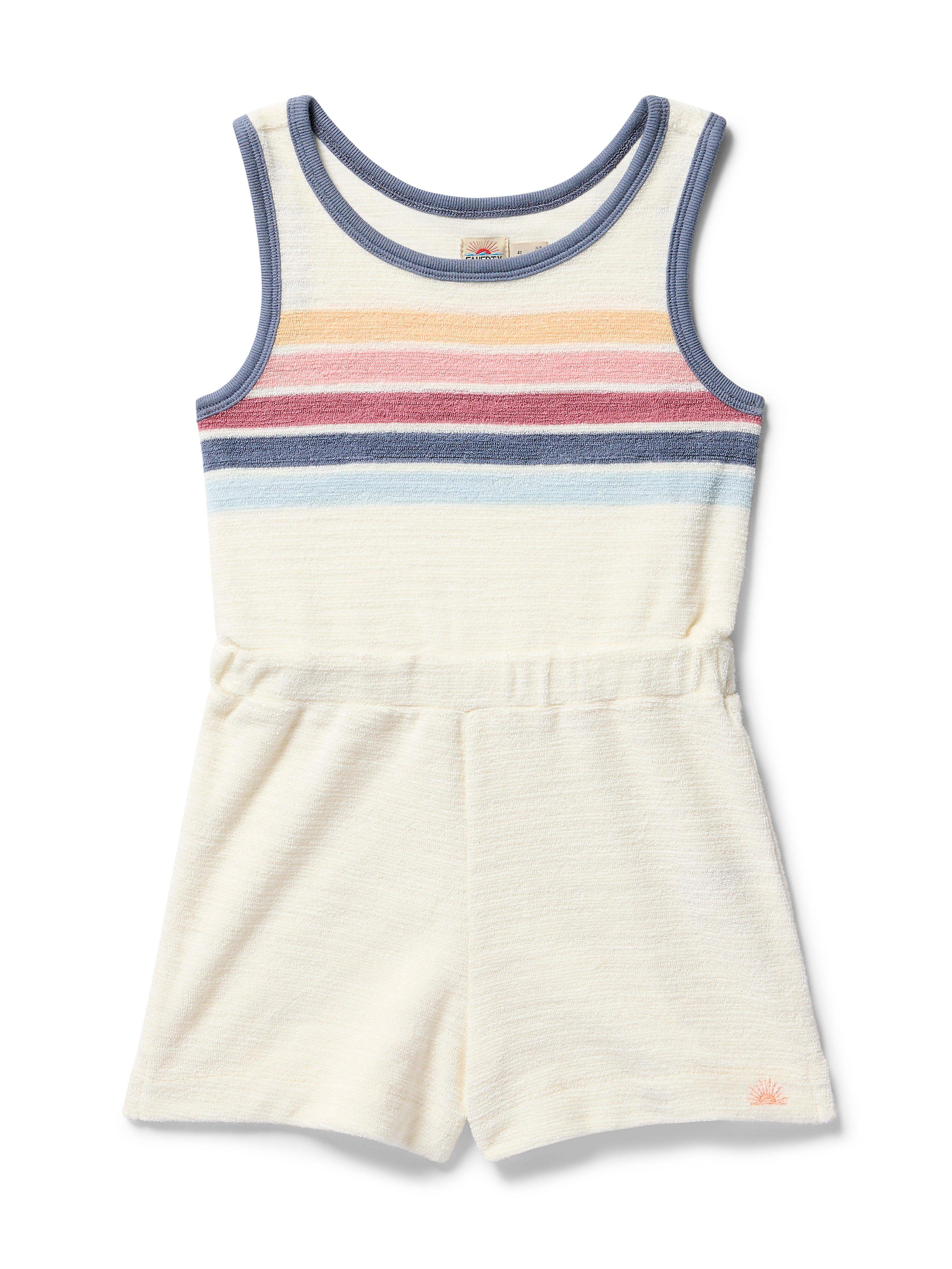 Kids Cabana Towel Terry Romper - Seacoast Skyline Stripe Main image