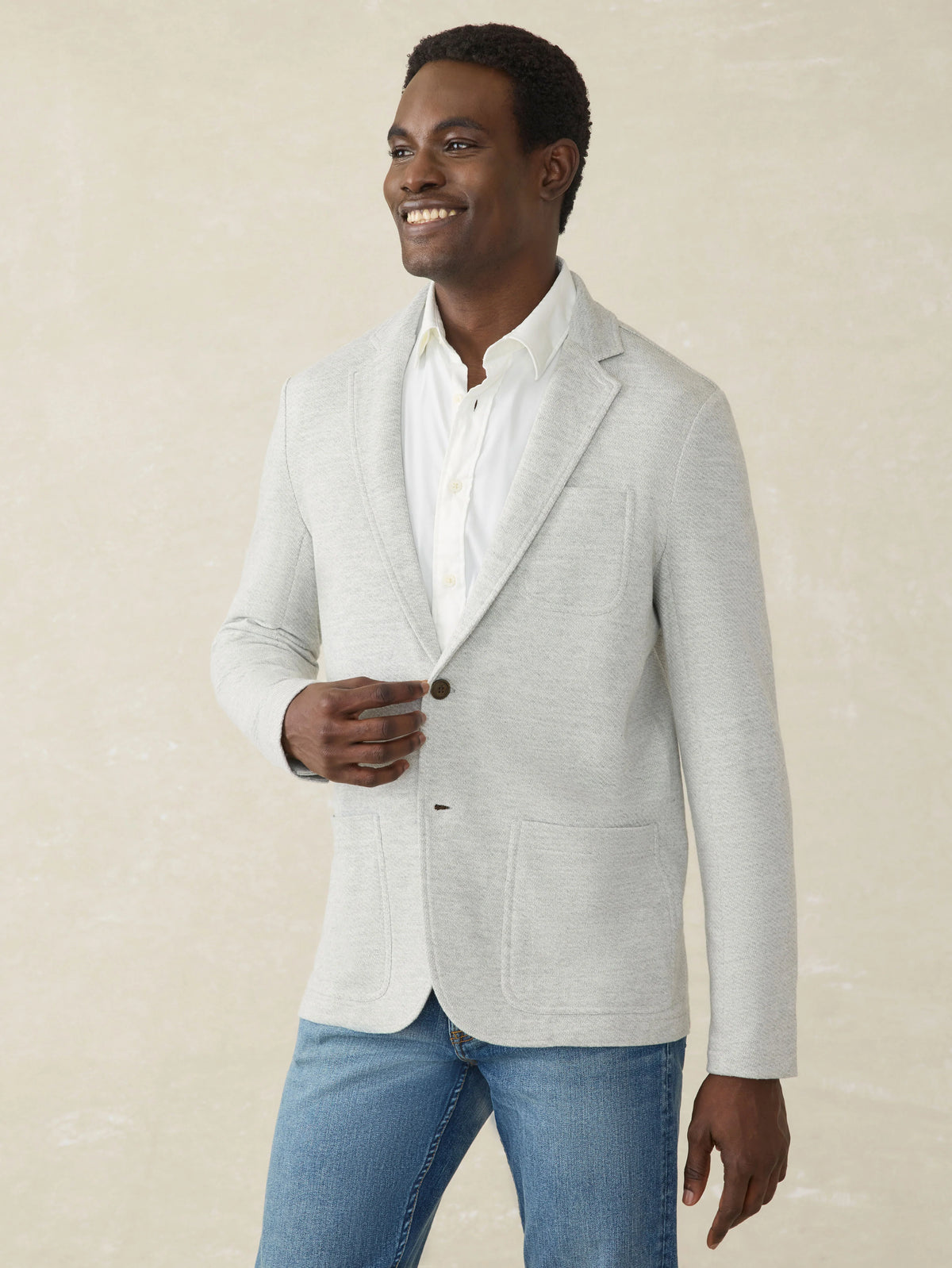 Inlet Knit Blazer - Heather Grey Main image