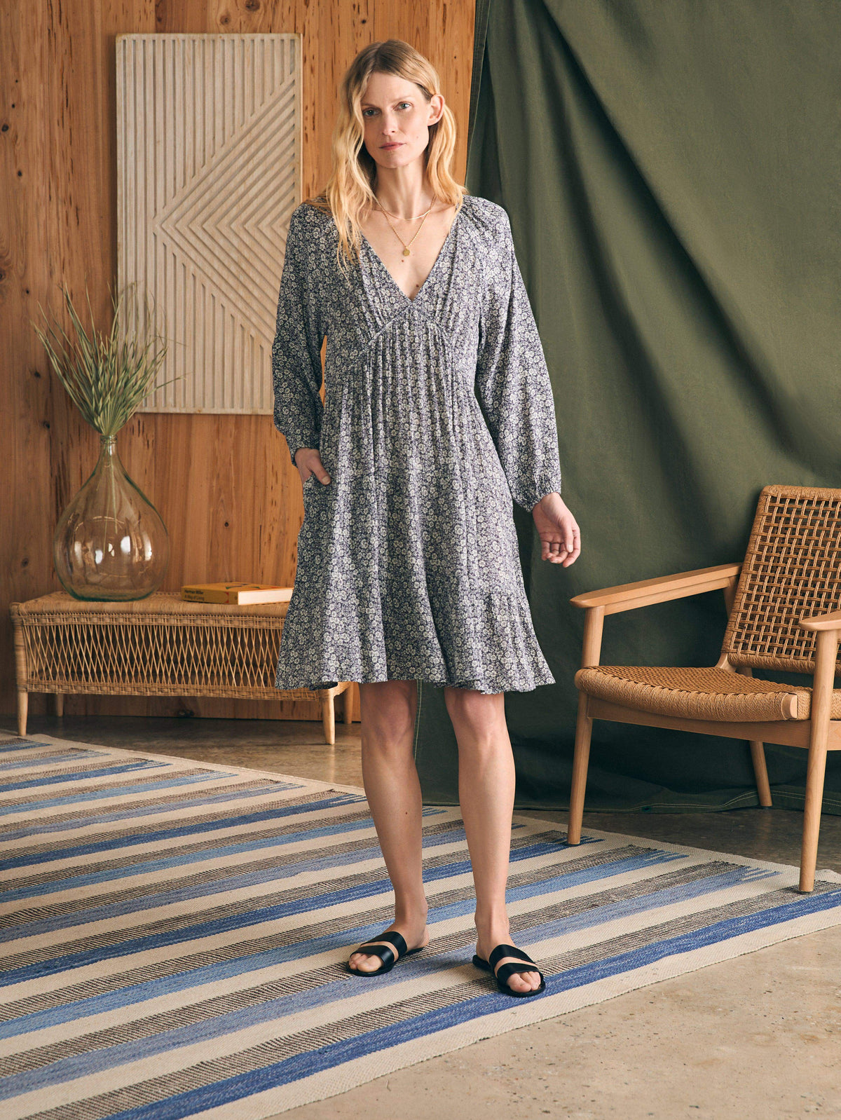 Sirene Dress - Navy Ditsy Floral Main image