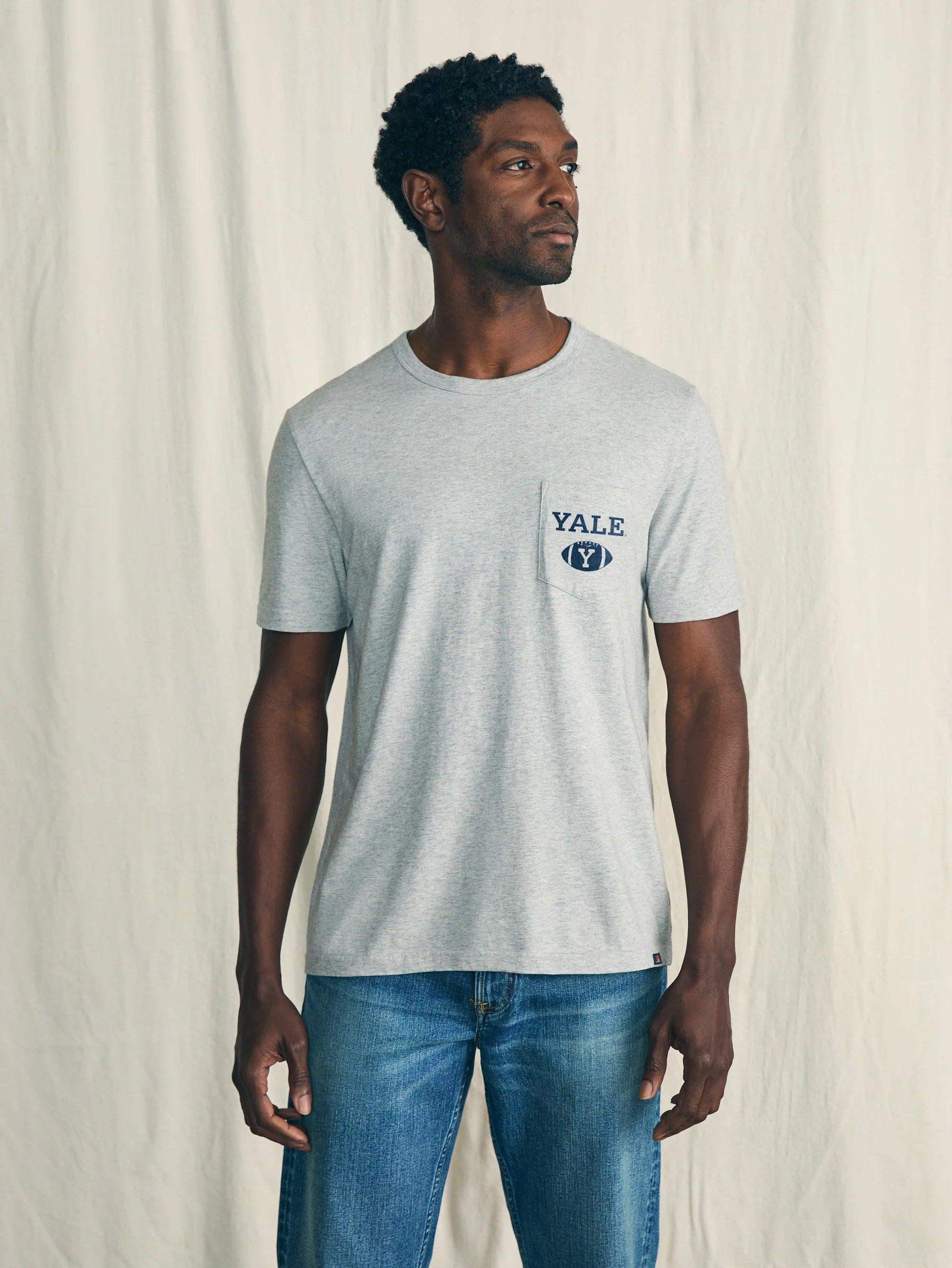 Yale Sunwashed Pocket Tee - Heather Grey Main image
