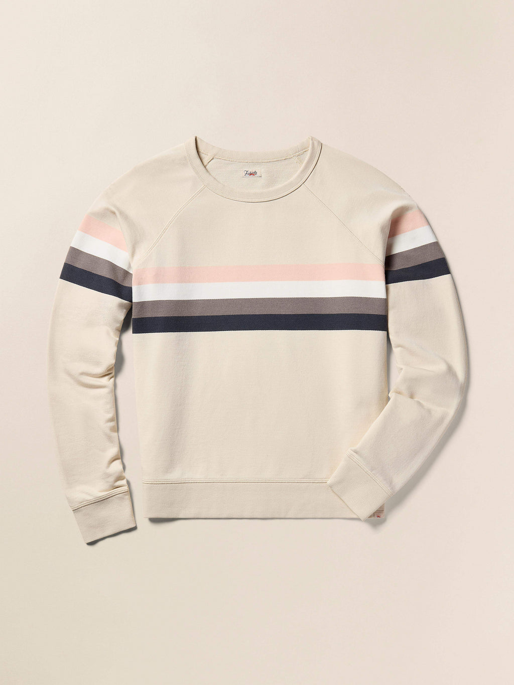 Coastal Cloud Cotton Crew - Sandbar Stripe