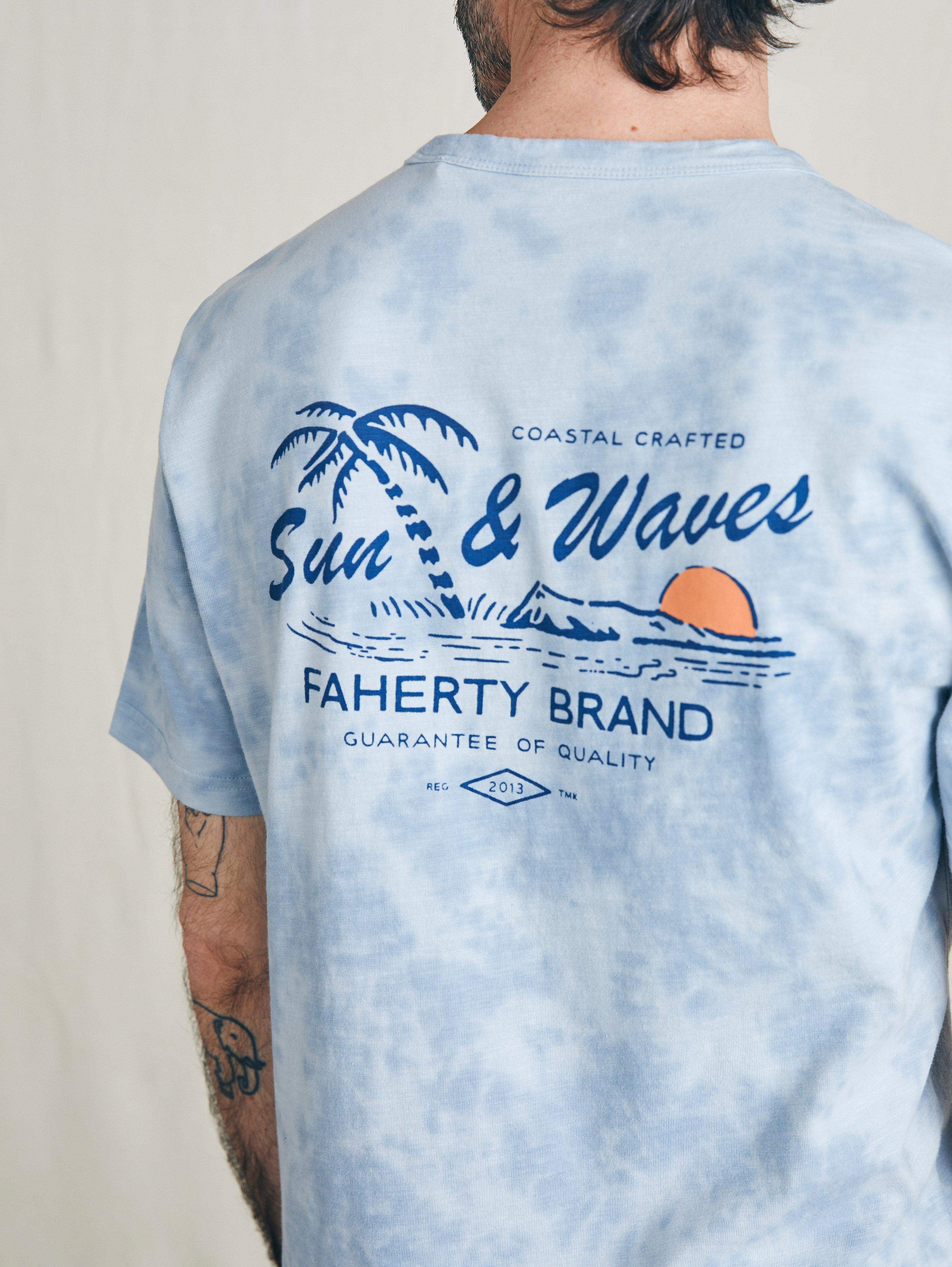 Sunwashed Graphic Tee - Blue Waves Wash Secondary image