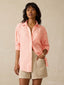 Laguna Linen Relaxed Shirt - Peach Lucy Stripe