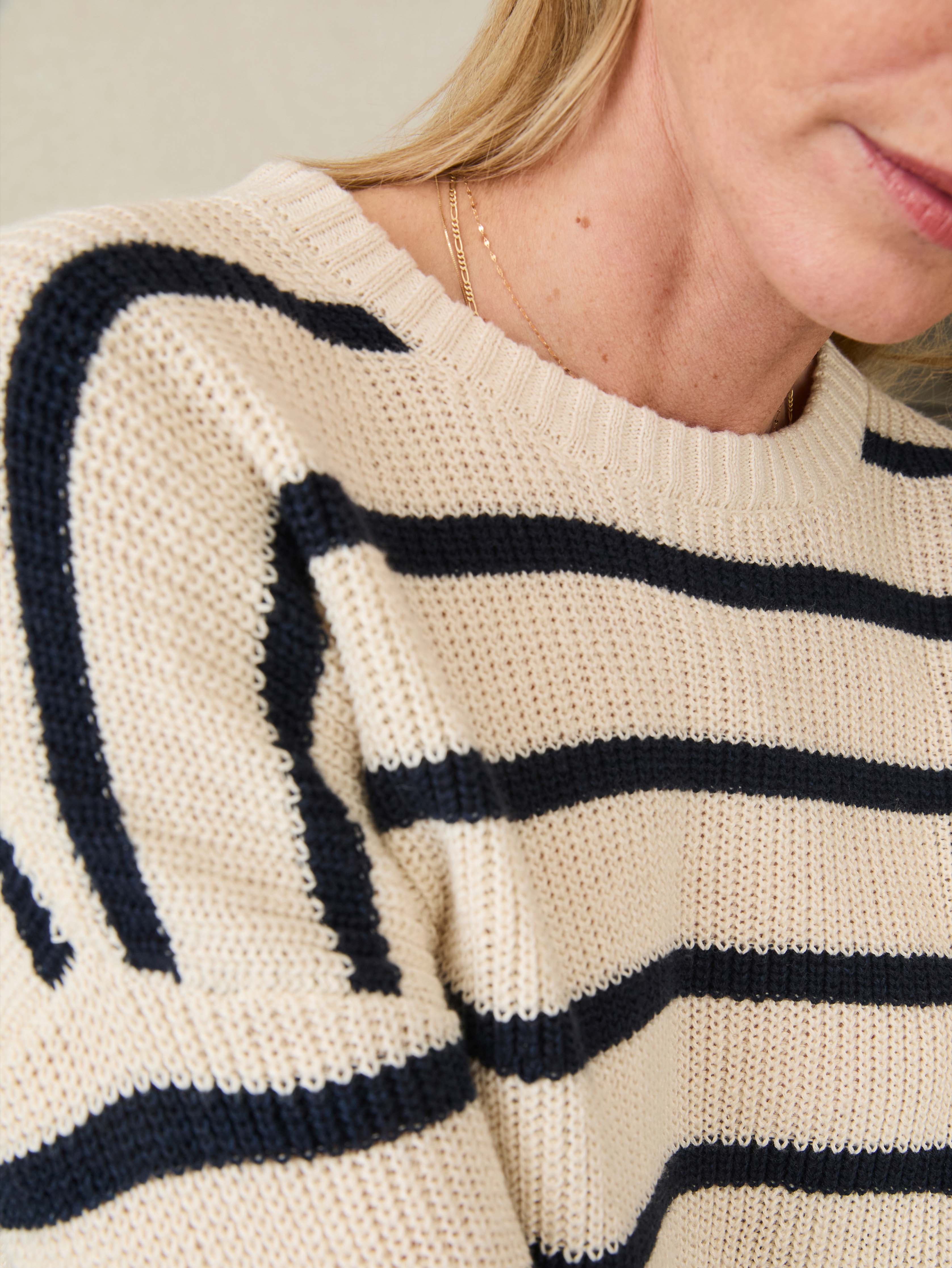 Miramar Linen Crewneck - Montauk Stripe Secondary image
