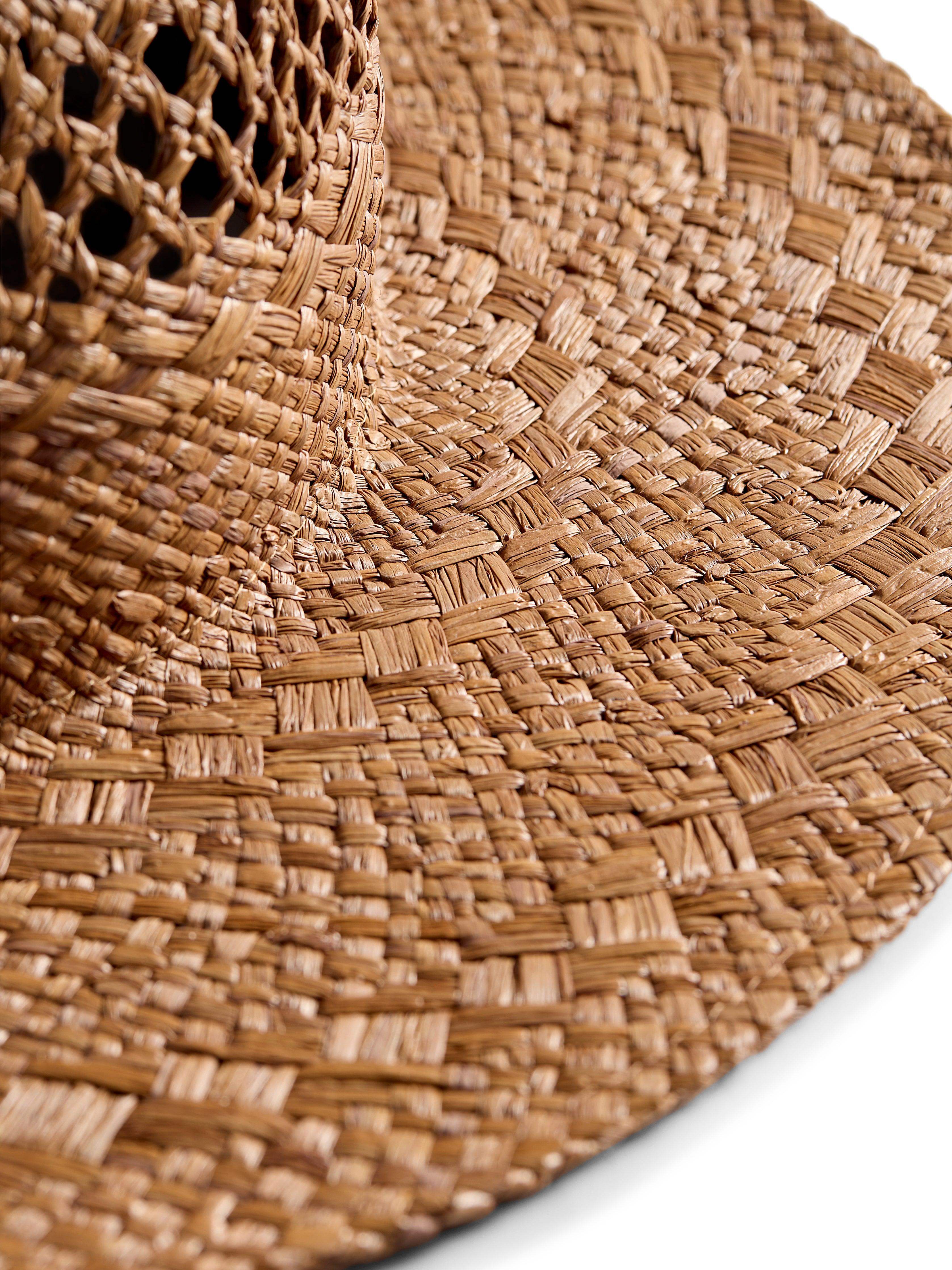 Raffia Mixed Stitch Fedora - Dark Brown Secondary image