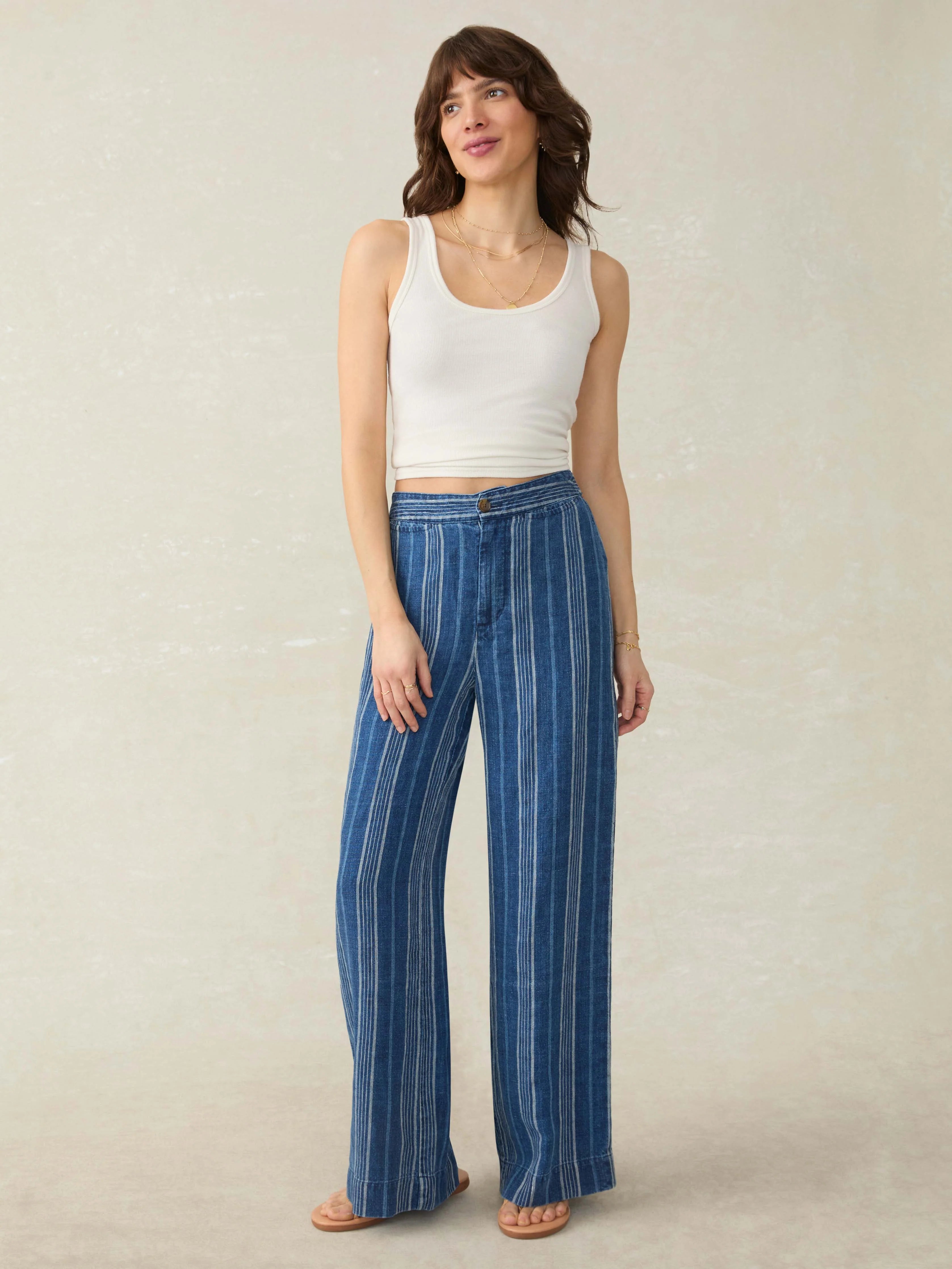Sun Strider Linen Pant - Dockside Stripe Main image