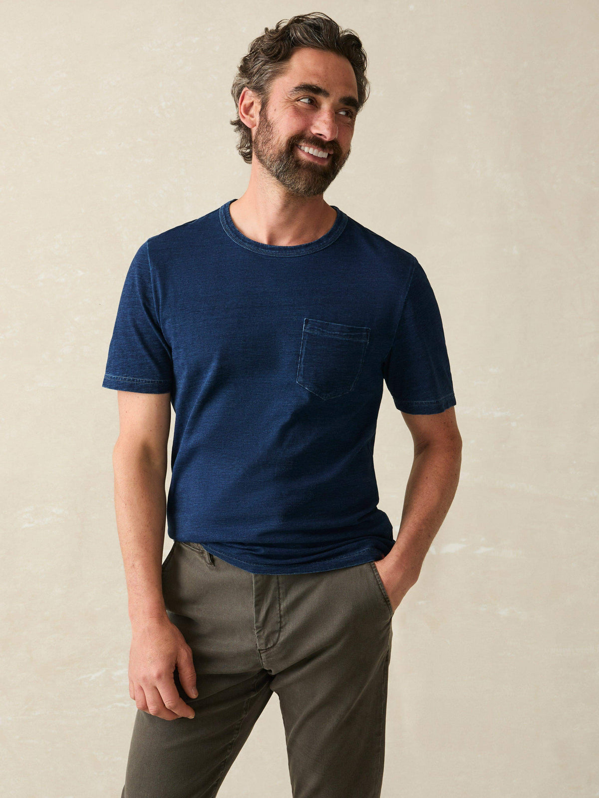 Short-Sleeve Indigo Pocket Tee - Midnight Wash Main image