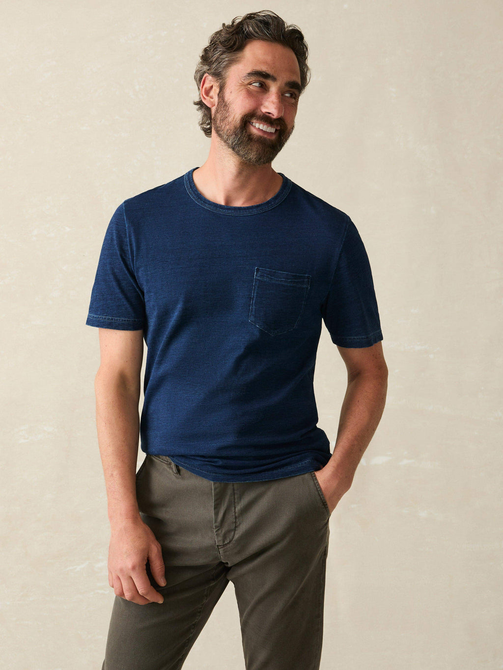 Short-Sleeve Indigo Pocket Tee - Midnight Wash