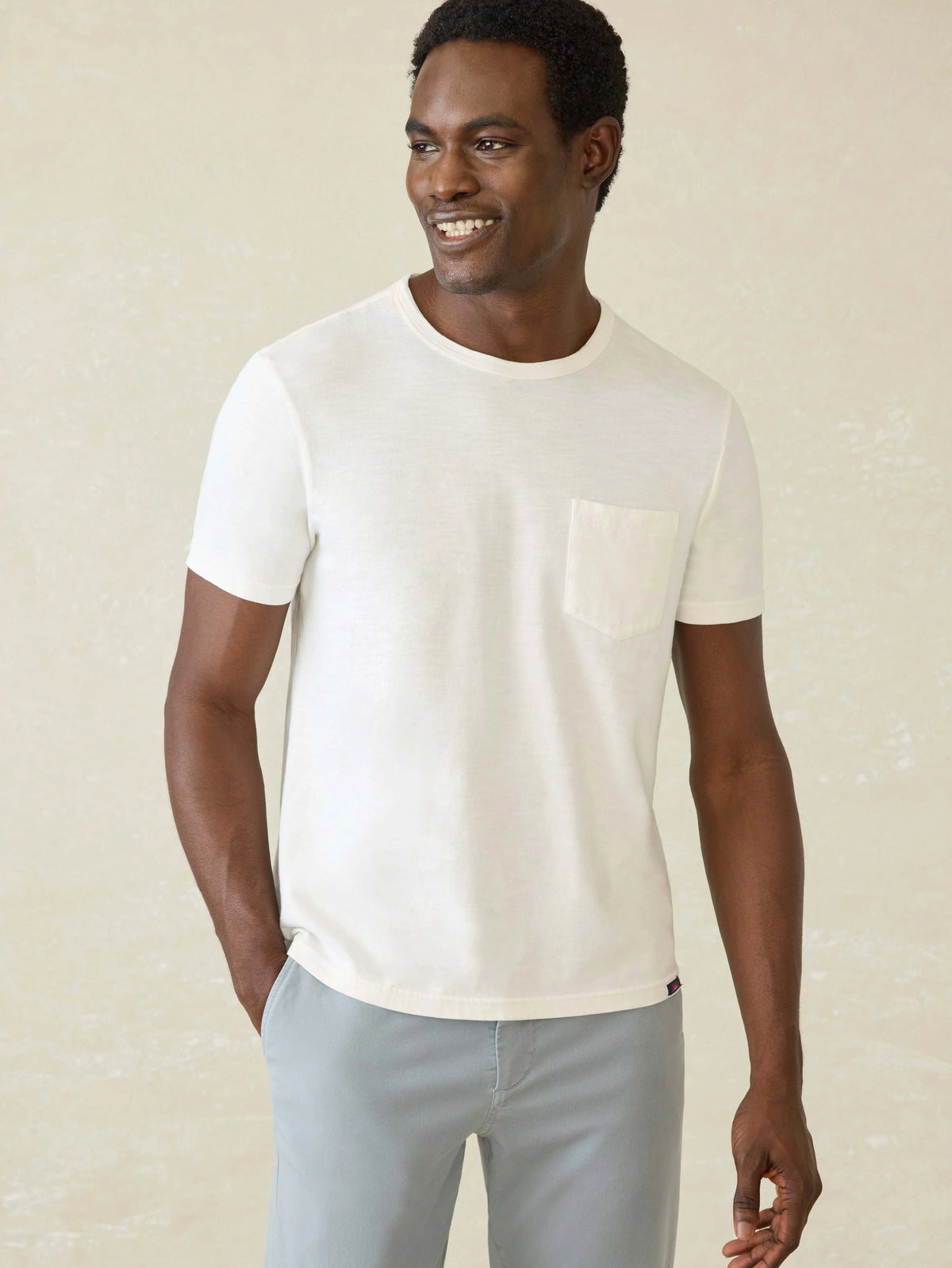 Sunwashed Regenerative Pocket Tee - White Main image
