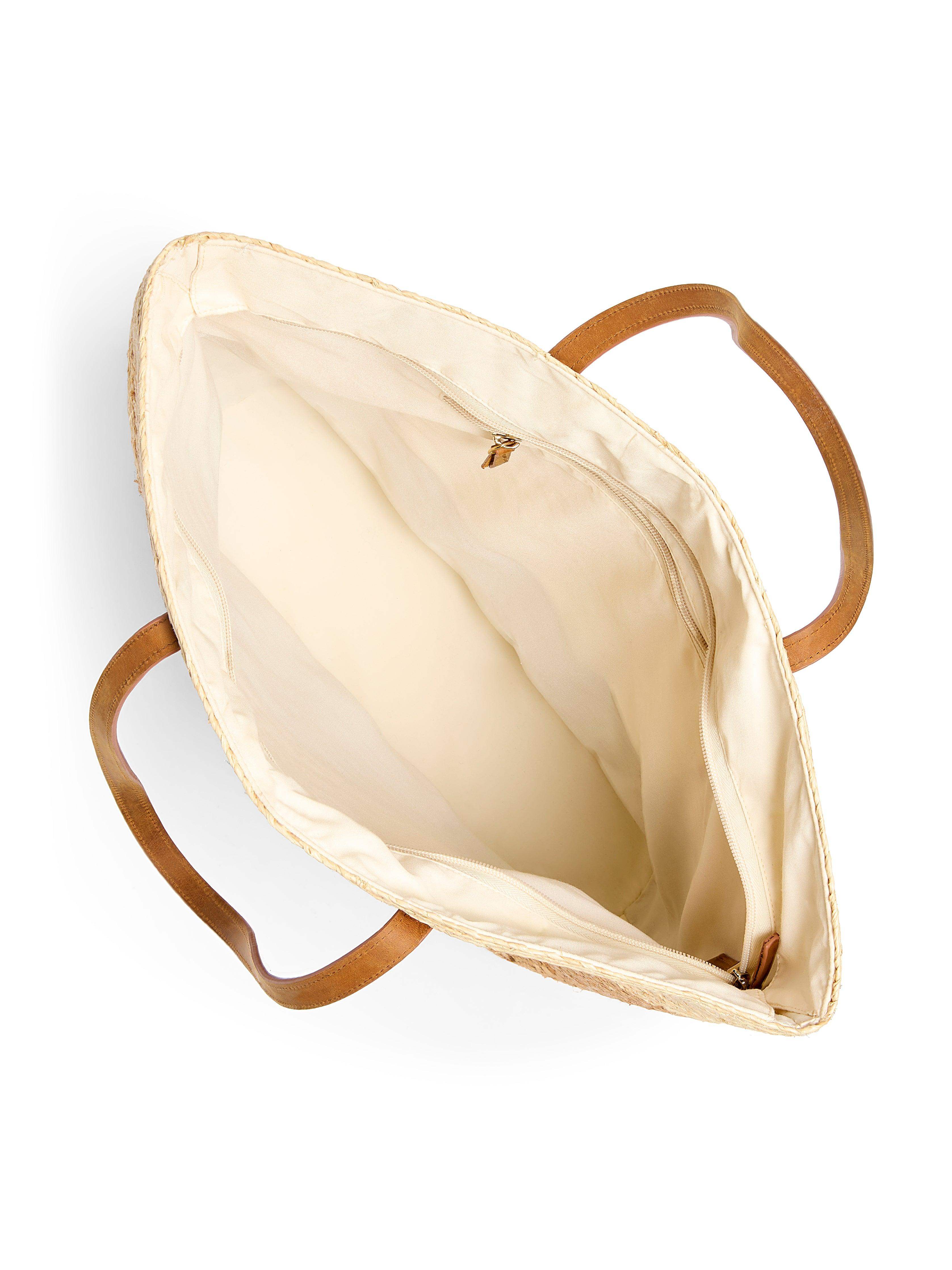 Raffia Colorblock Tote - Natural Secondary image