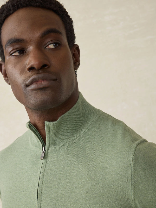 Movement™ Quarter Zip Sweater - Faded Leaf Melange