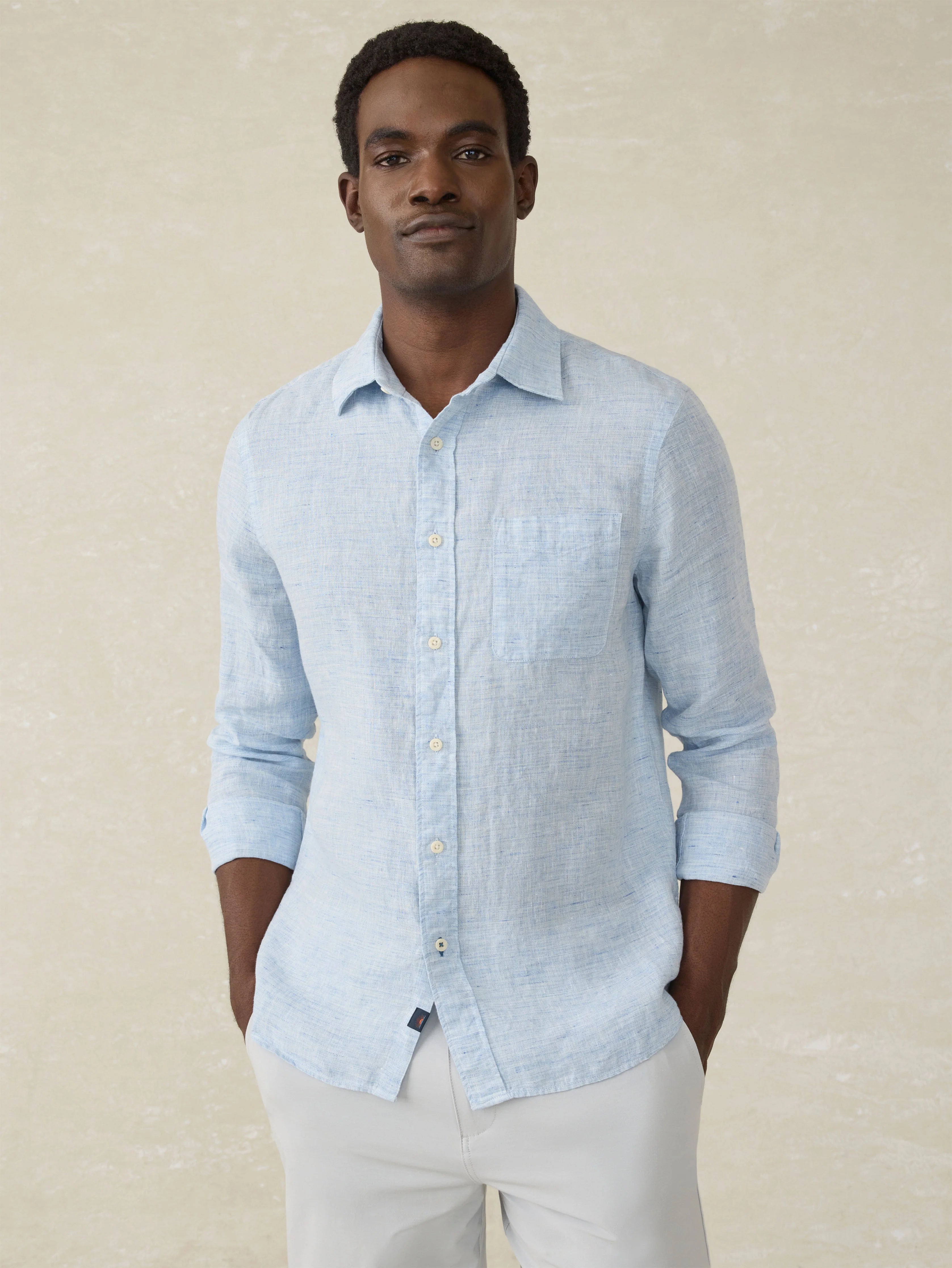 Laguna Linen Shirt - Light Blue Melange Main image