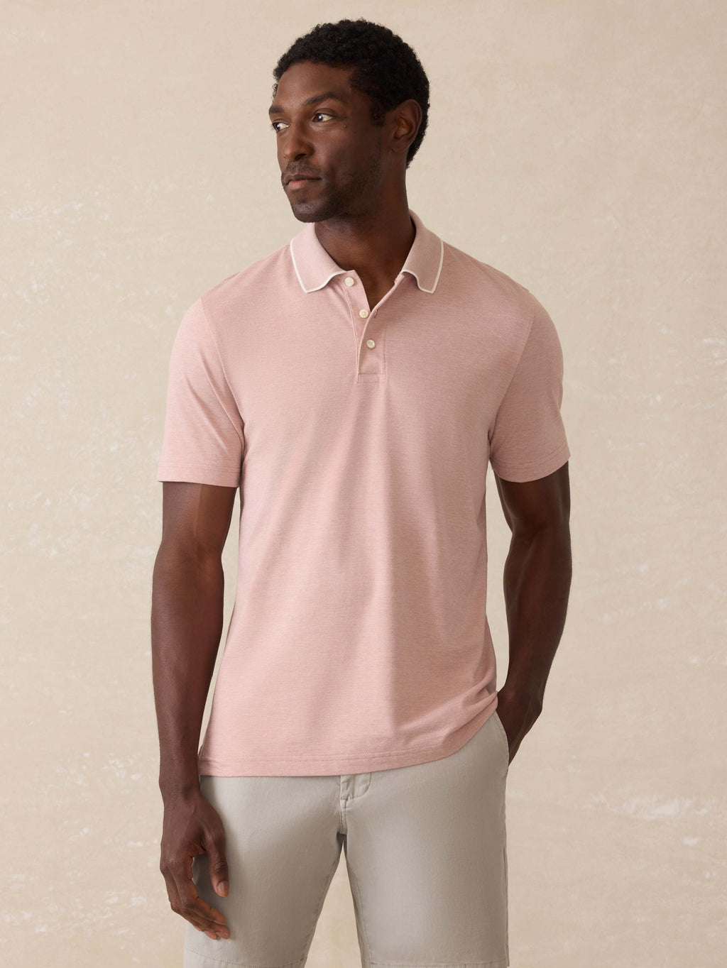 Short-Sleeve Movement Pique Polo - Sedona Melange