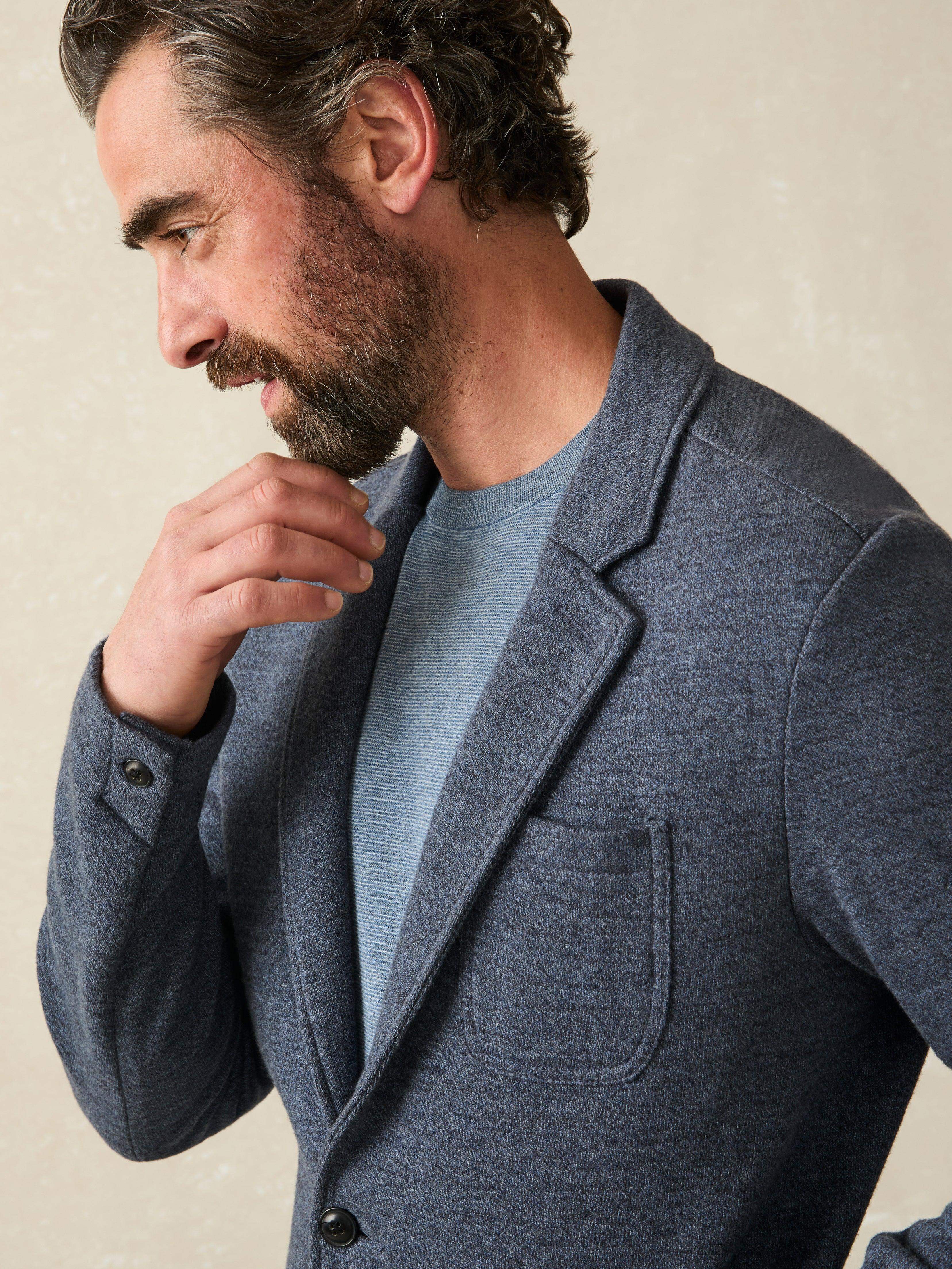 Inlet Knit Blazer - Deep Navy Melange Secondary image