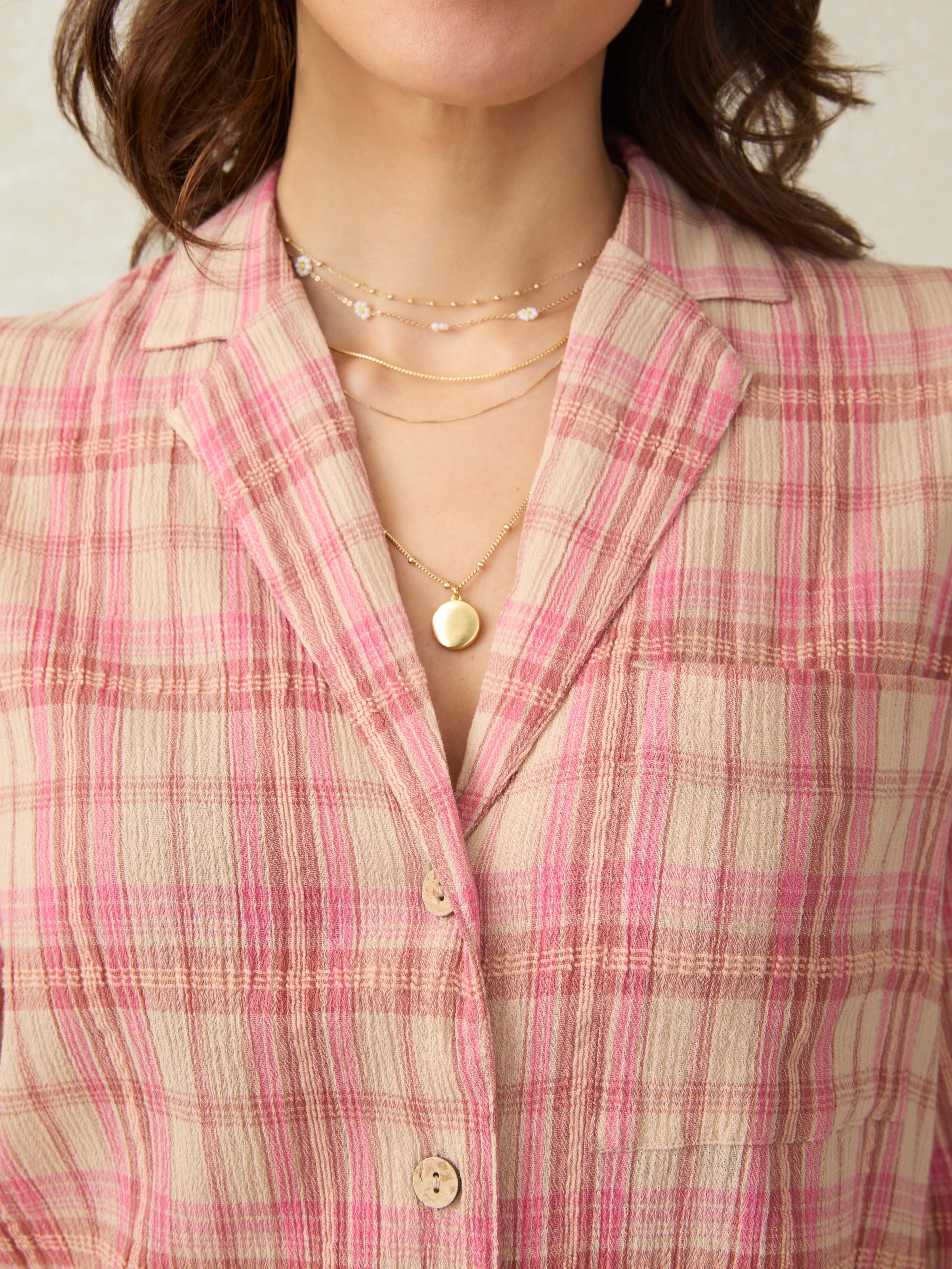 Canyon Haze Shirt - Terracotta Sunrise Plaid Secondary image