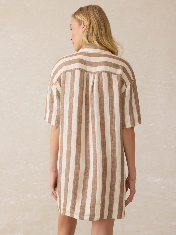 Palma Linen Dara Mini Dress - Cocoa Beach Stripe