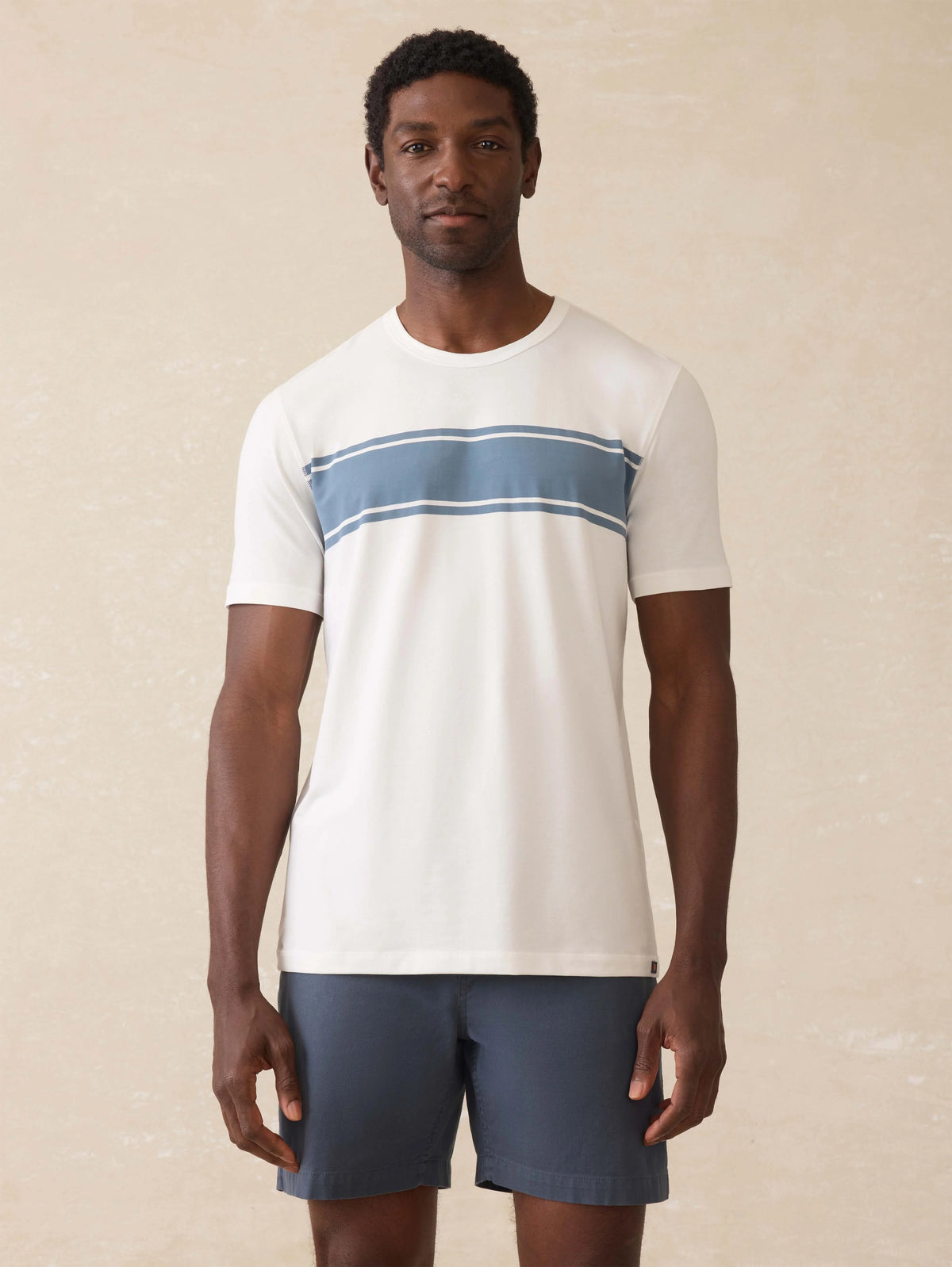 Short-Sleeve Shorelite UPF Tee - White Surf Stripe Main image