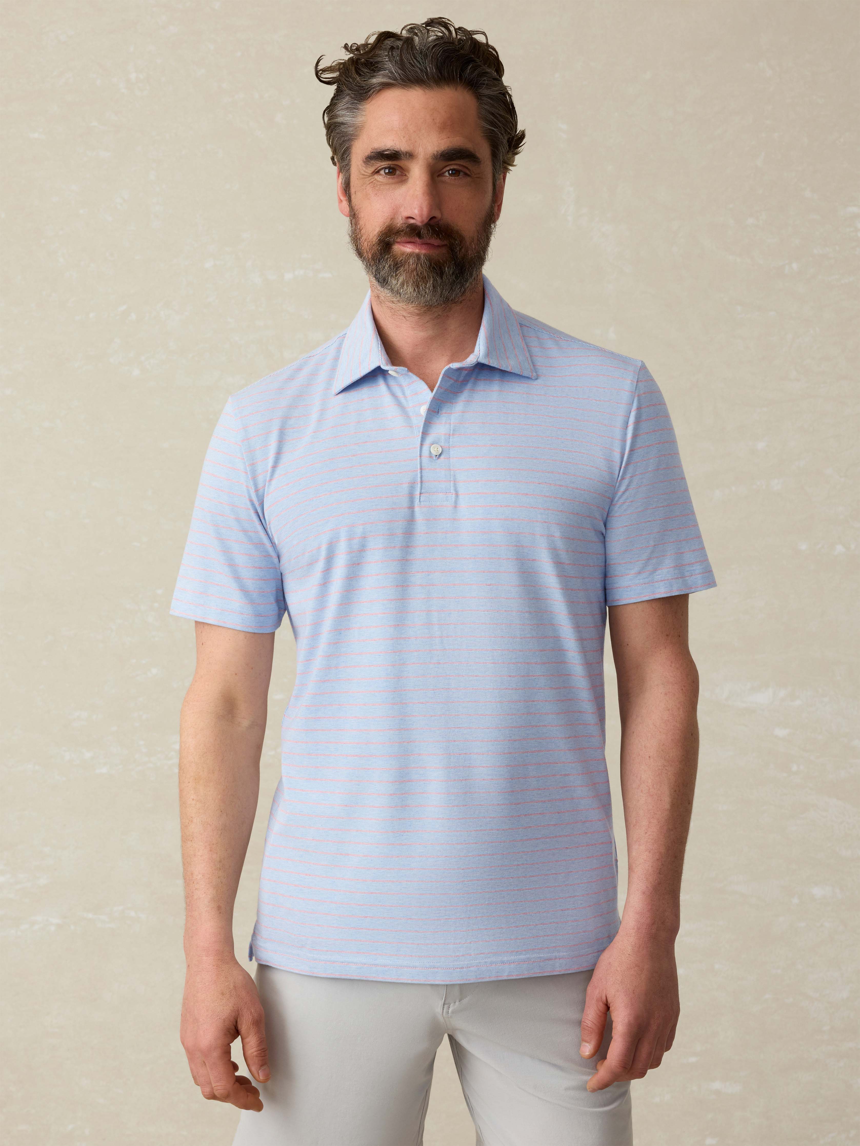 Short Sleeve Movement Polo Shirt - Vista View Stripe Main image