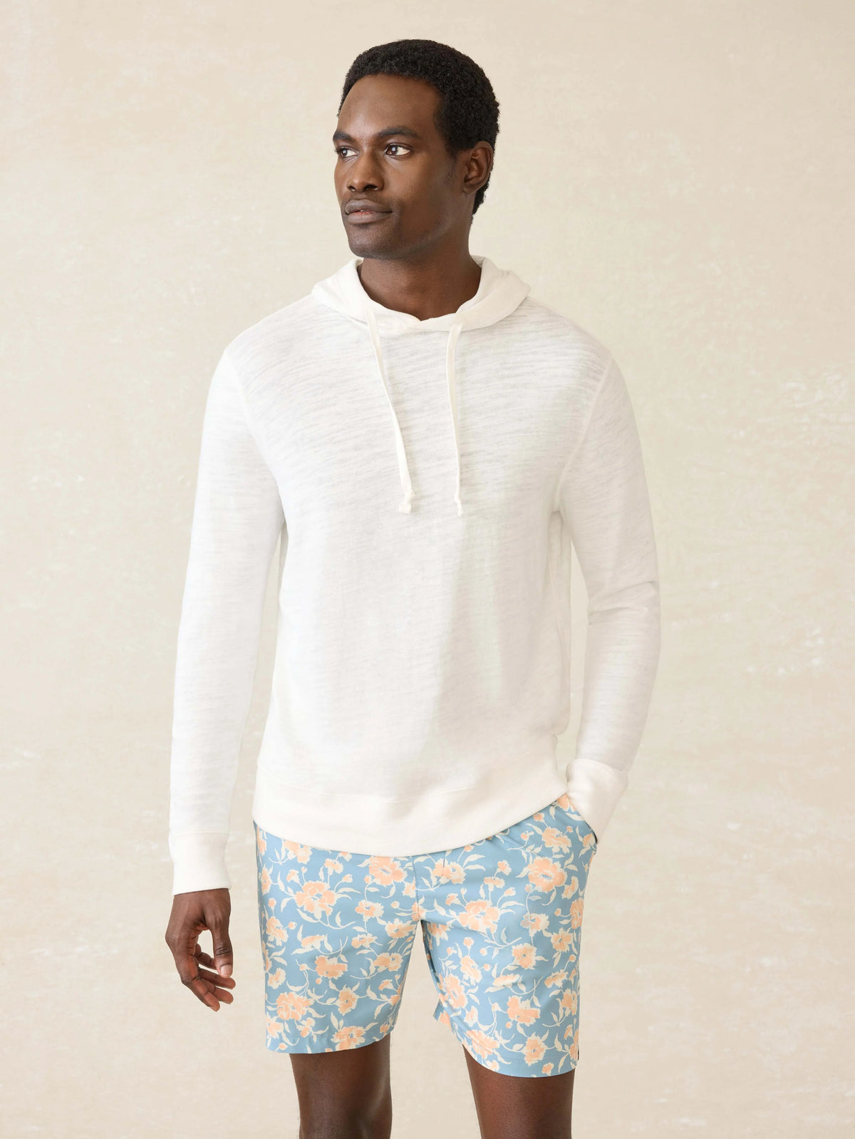 Sunwashed Slub Hoodie (Tall) - White Main image