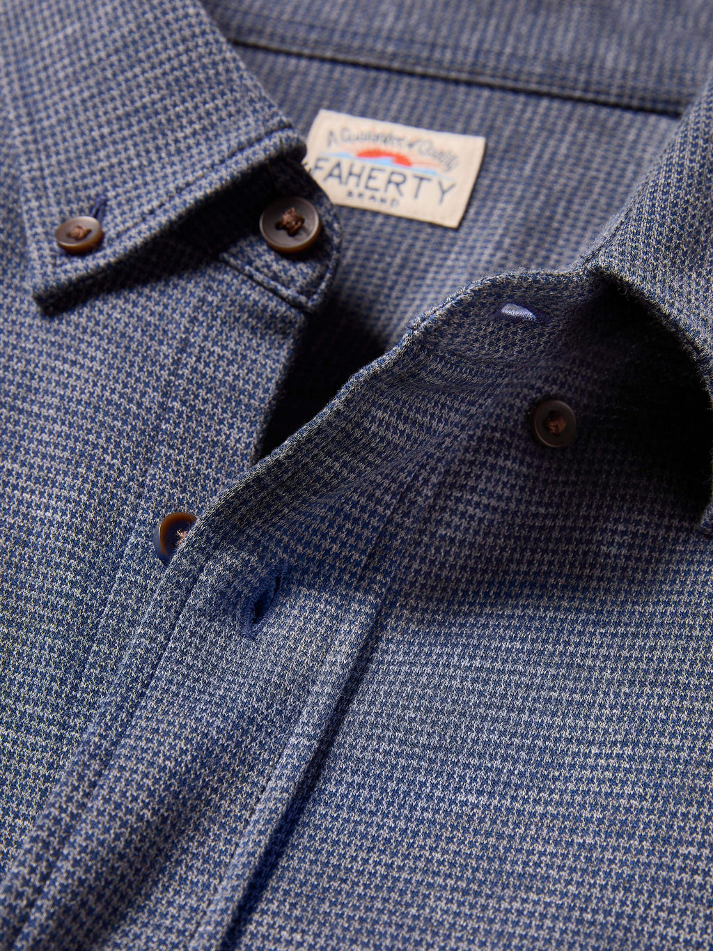 Coastline Knit Shirt - Twilight Houndstooth