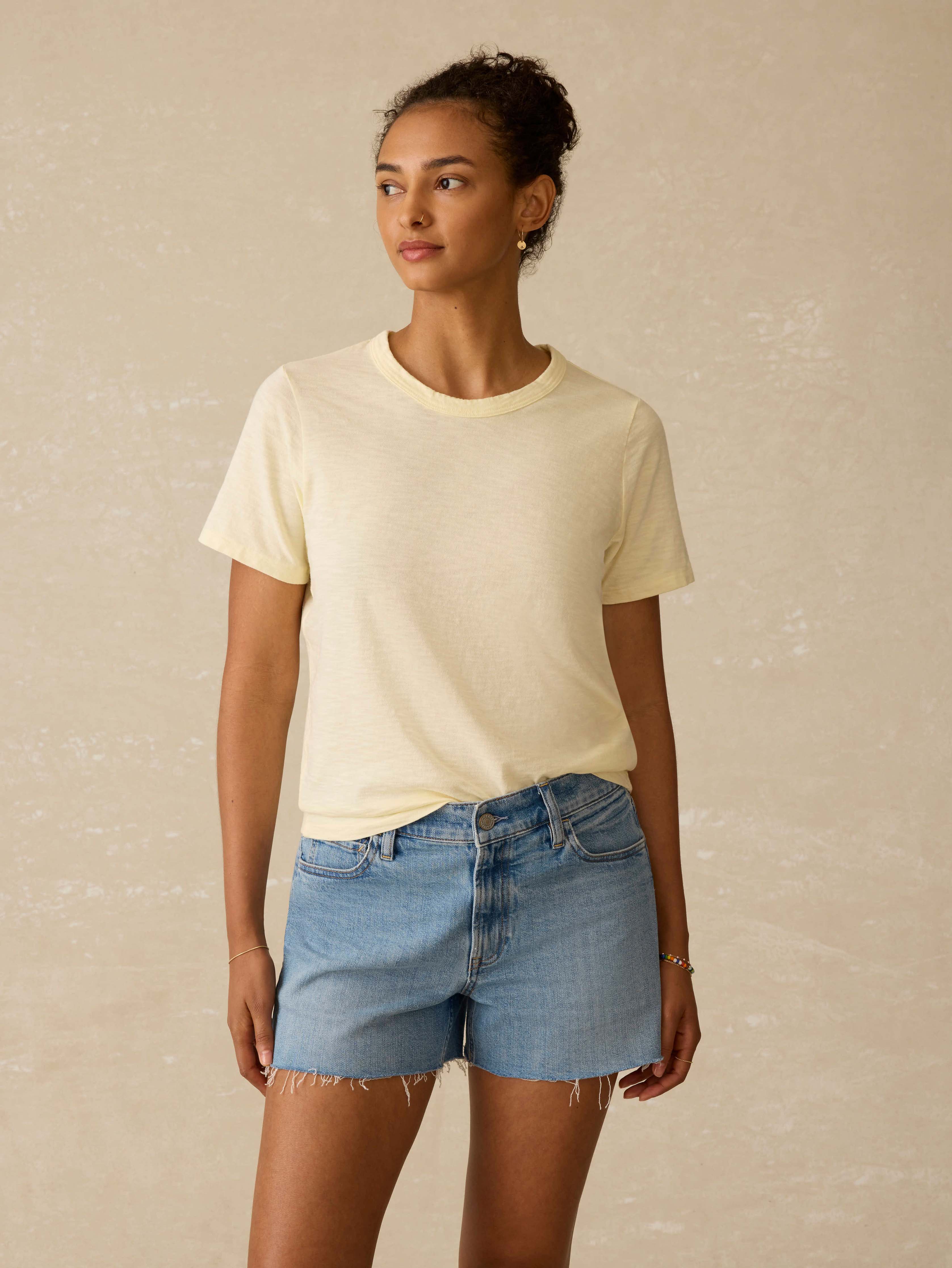 Sunwashed Regenerative Essential Tee - Lemon Sorbet Secondary image