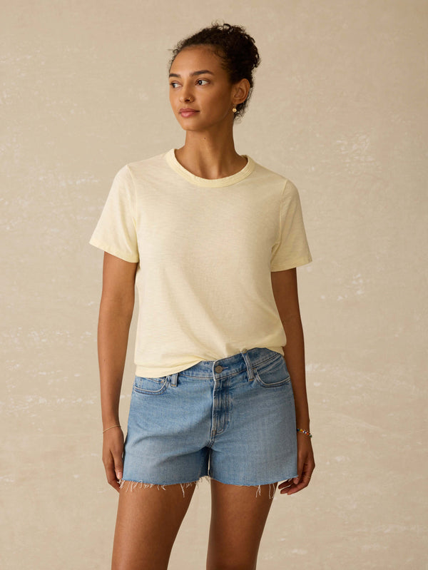 Sunwashed Regenerative Essential Tee - Lemon Sorbet