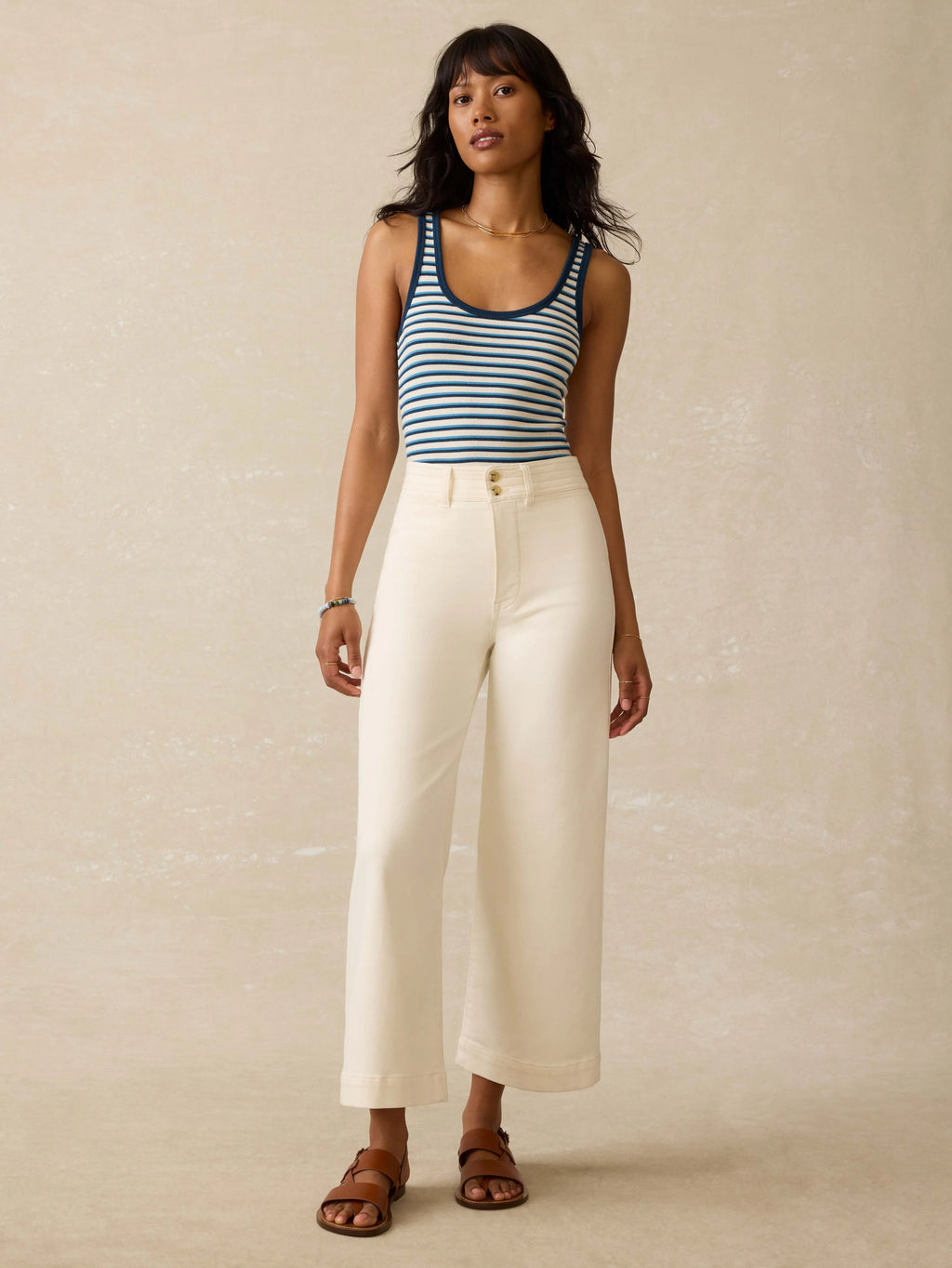 Stretch Terry Harbor Ankle Pant - Egret