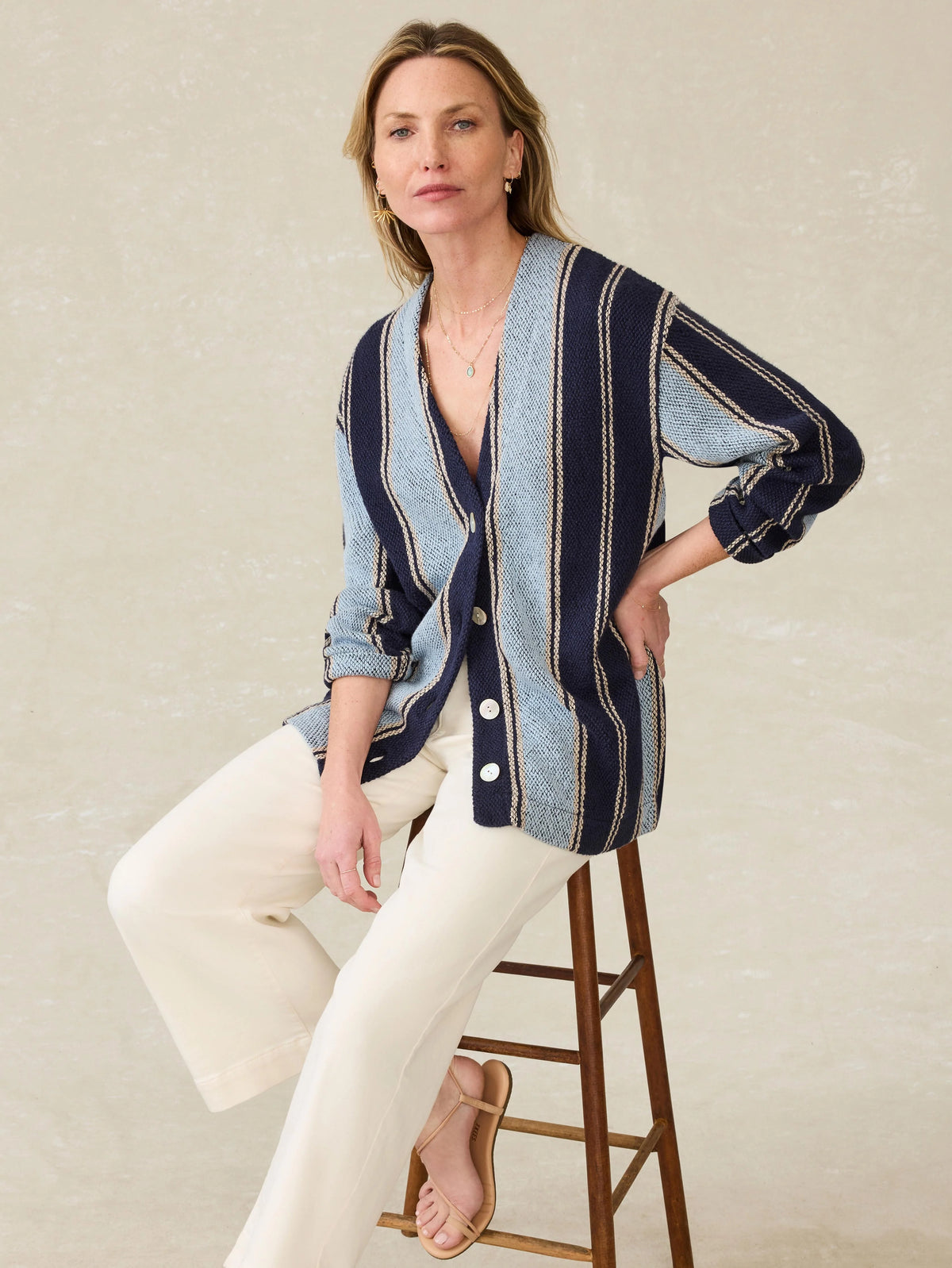 Dockside Cardigan - Tide Line Stripe Main image