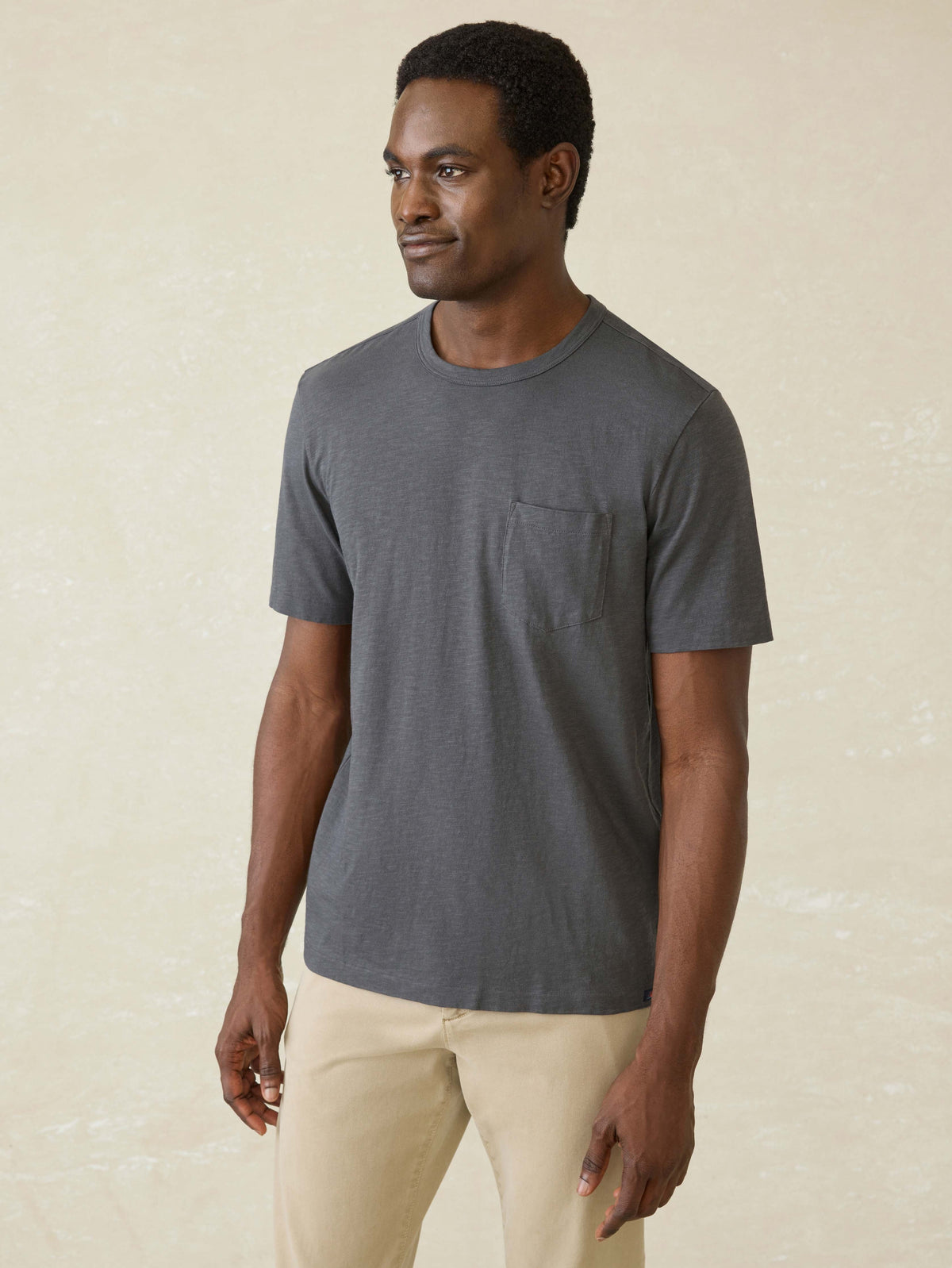 Sunwashed Regenerative Pocket Tee - Graphite Main image