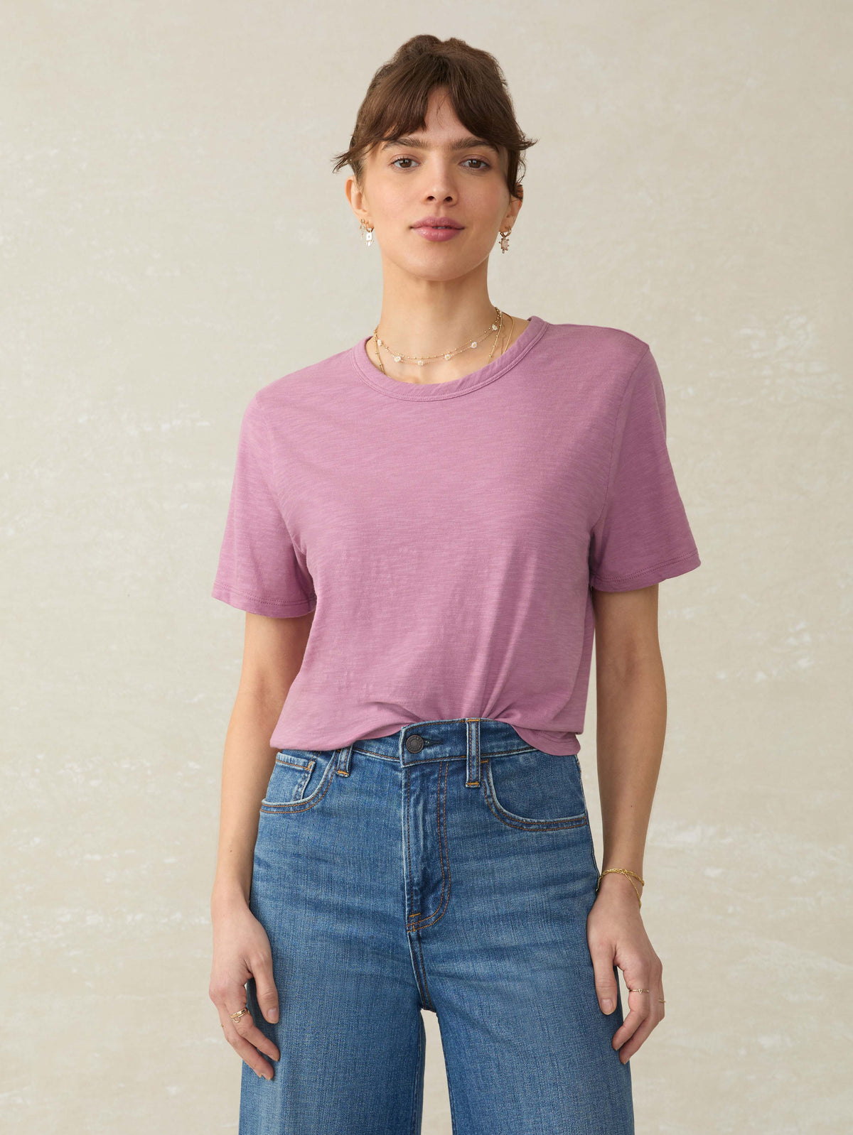Sunwashed Regenerative Essential Tee - Weathered Orchid Main image