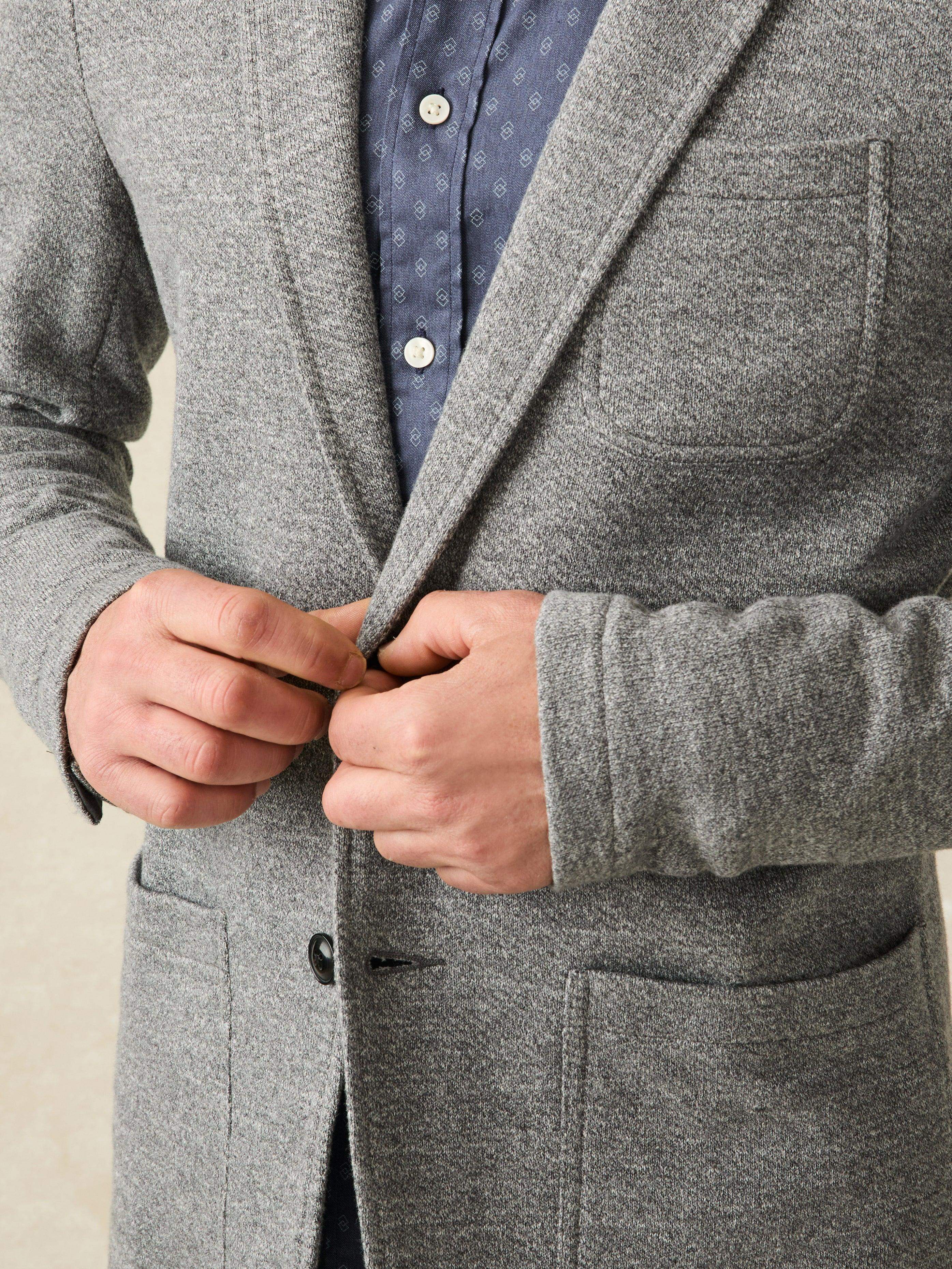 Inlet Knit Blazer (Short) - Medium Grey Melange Secondary image