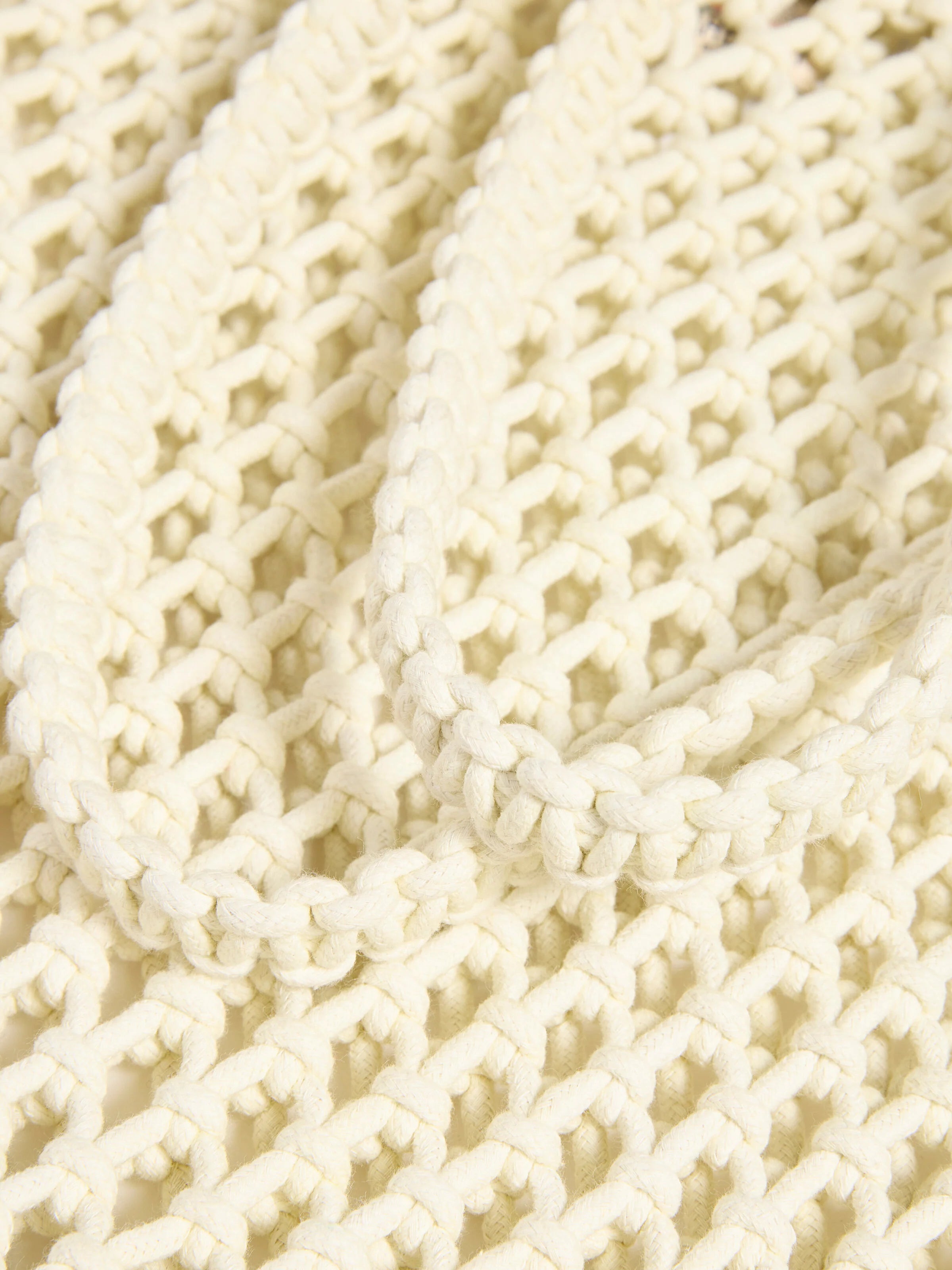 Sunwashed Macrame Tote - Cream Secondary image