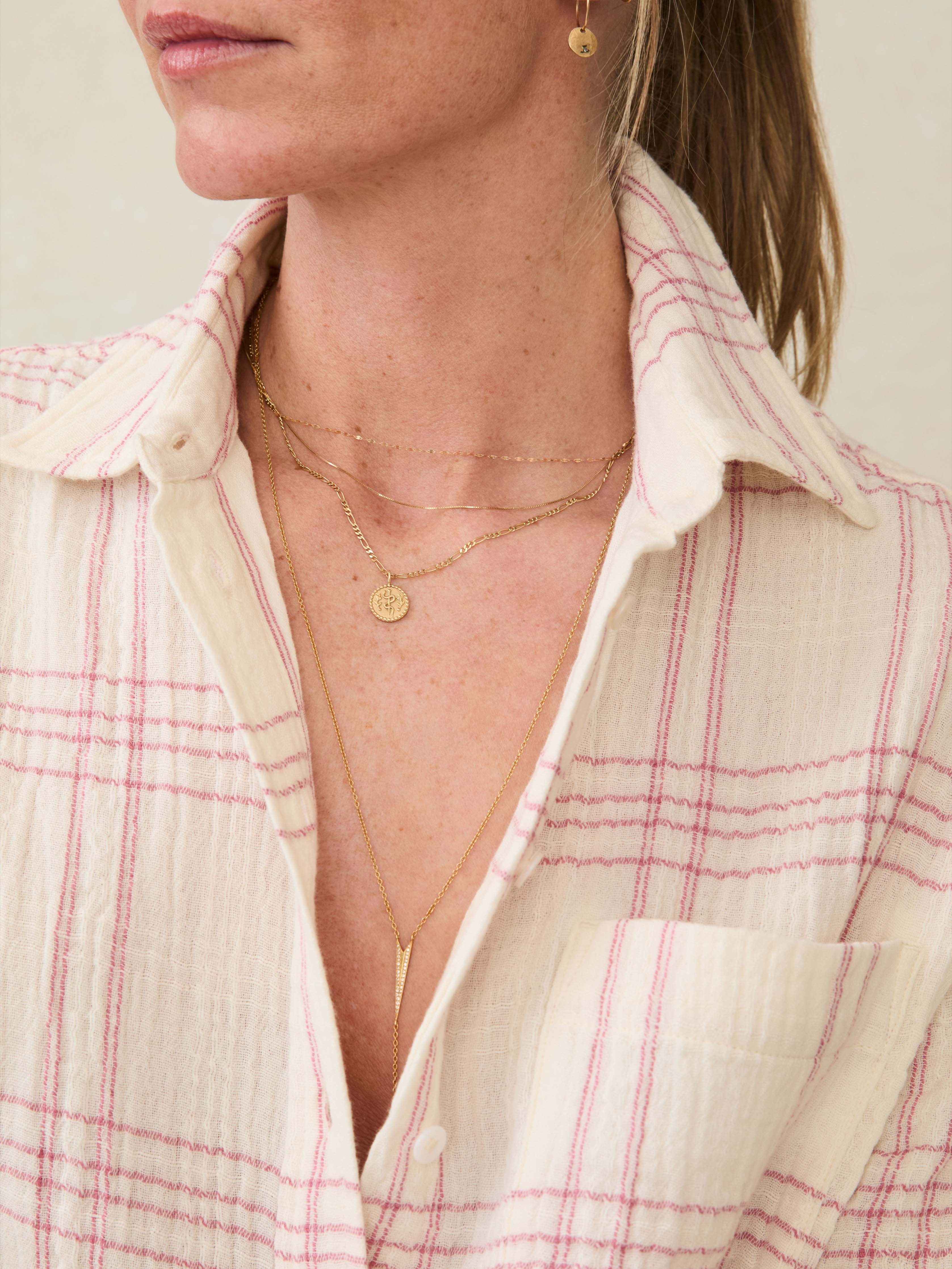 Dune Cotton Gauze Relaxed Shirt - Rose Cove Plaid Secondary image