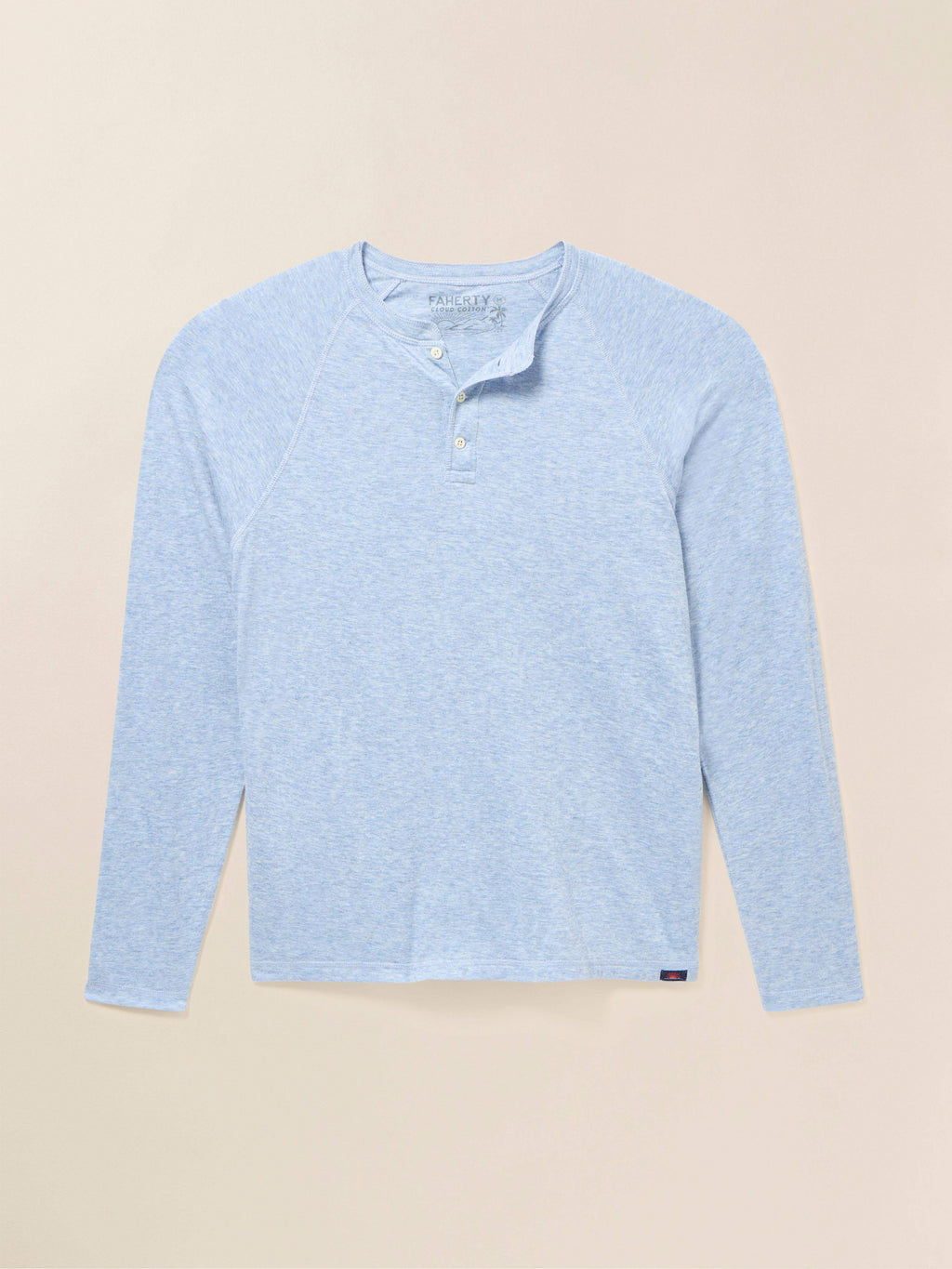 Long-Sleeve Cloud Henley (Tall) - Light Blue Heather