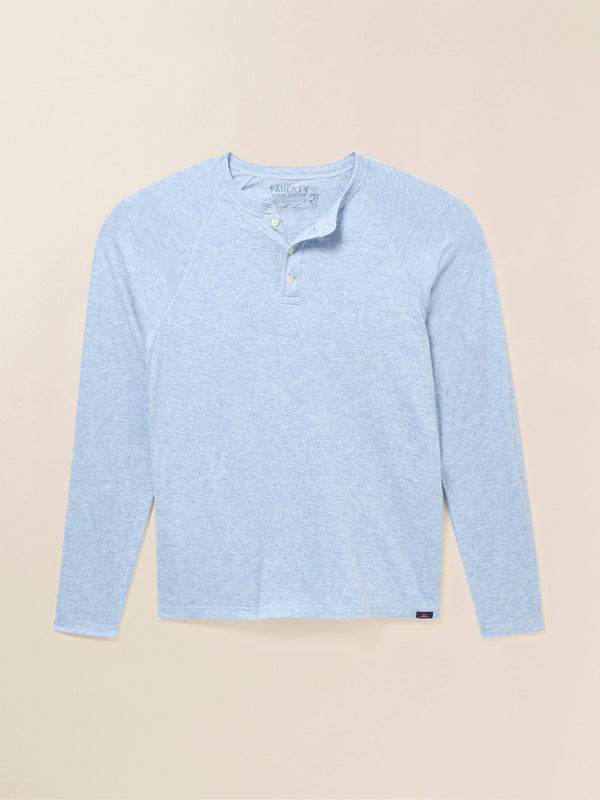 Long-Sleeve Cloud Henley (Tall) - Light Blue Heather