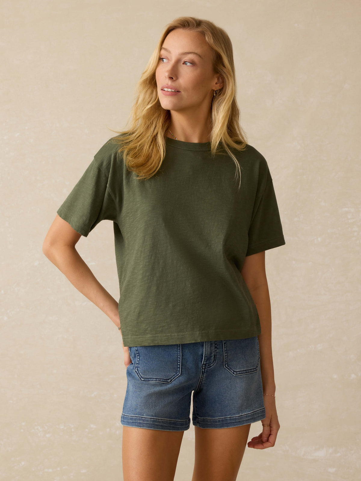 Sunwashed Regenerative Vintage Tee - Thyme Main image
