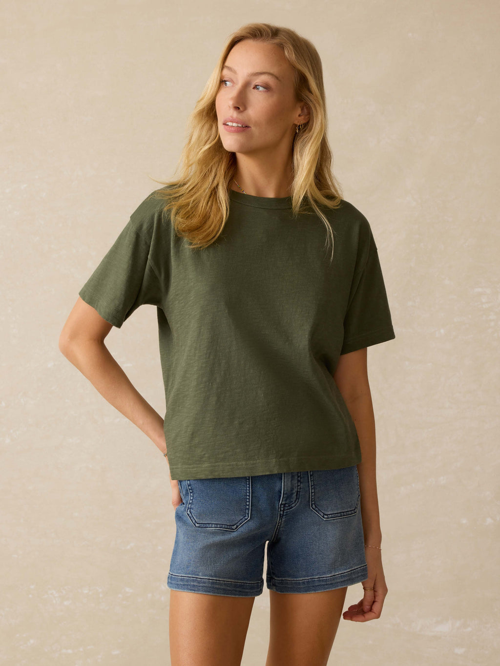 Sunwashed Regenerative Vintage Tee - Thyme