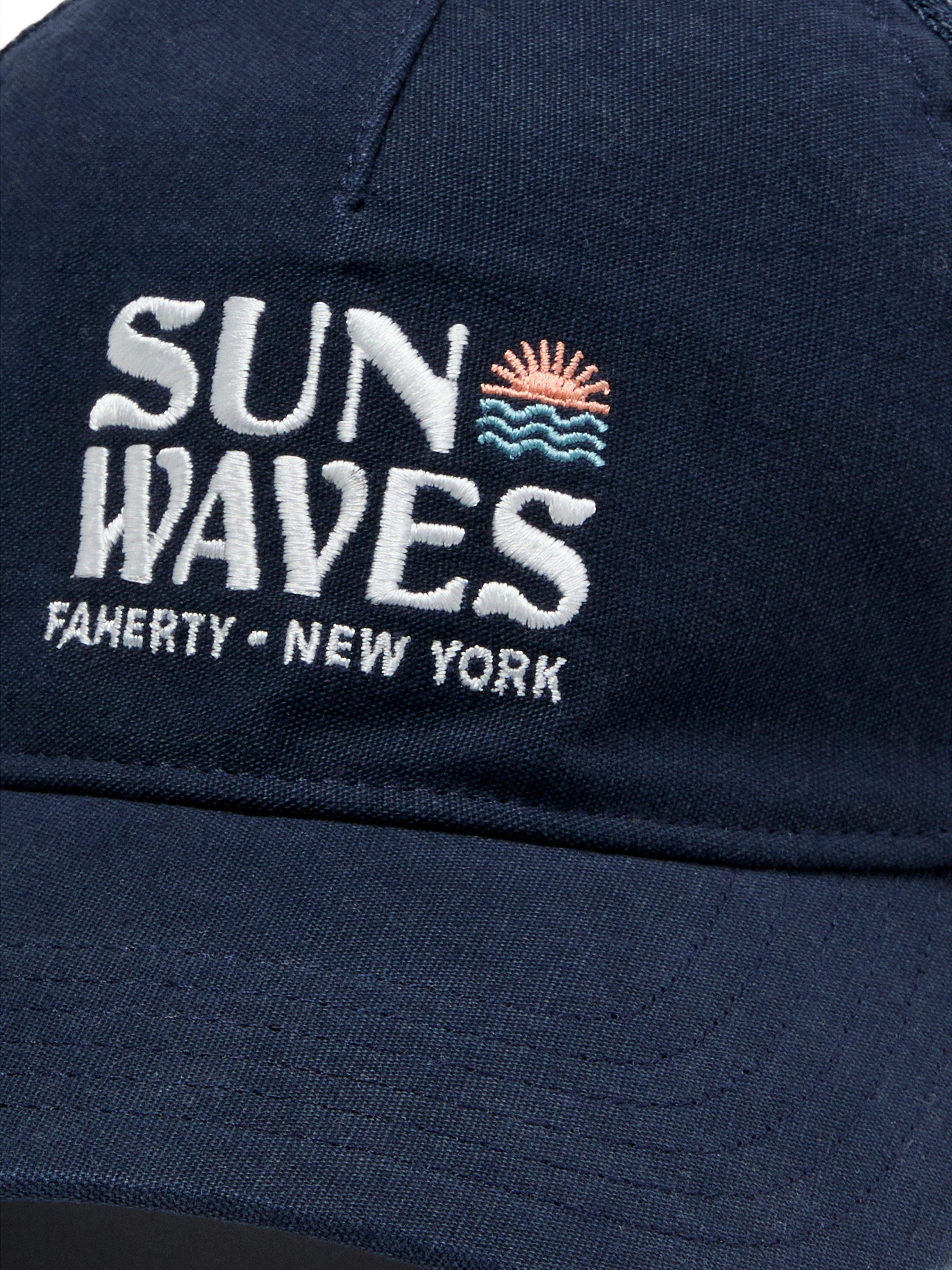 New York Retro Sun and Waves Trucker - Navy Secondary image