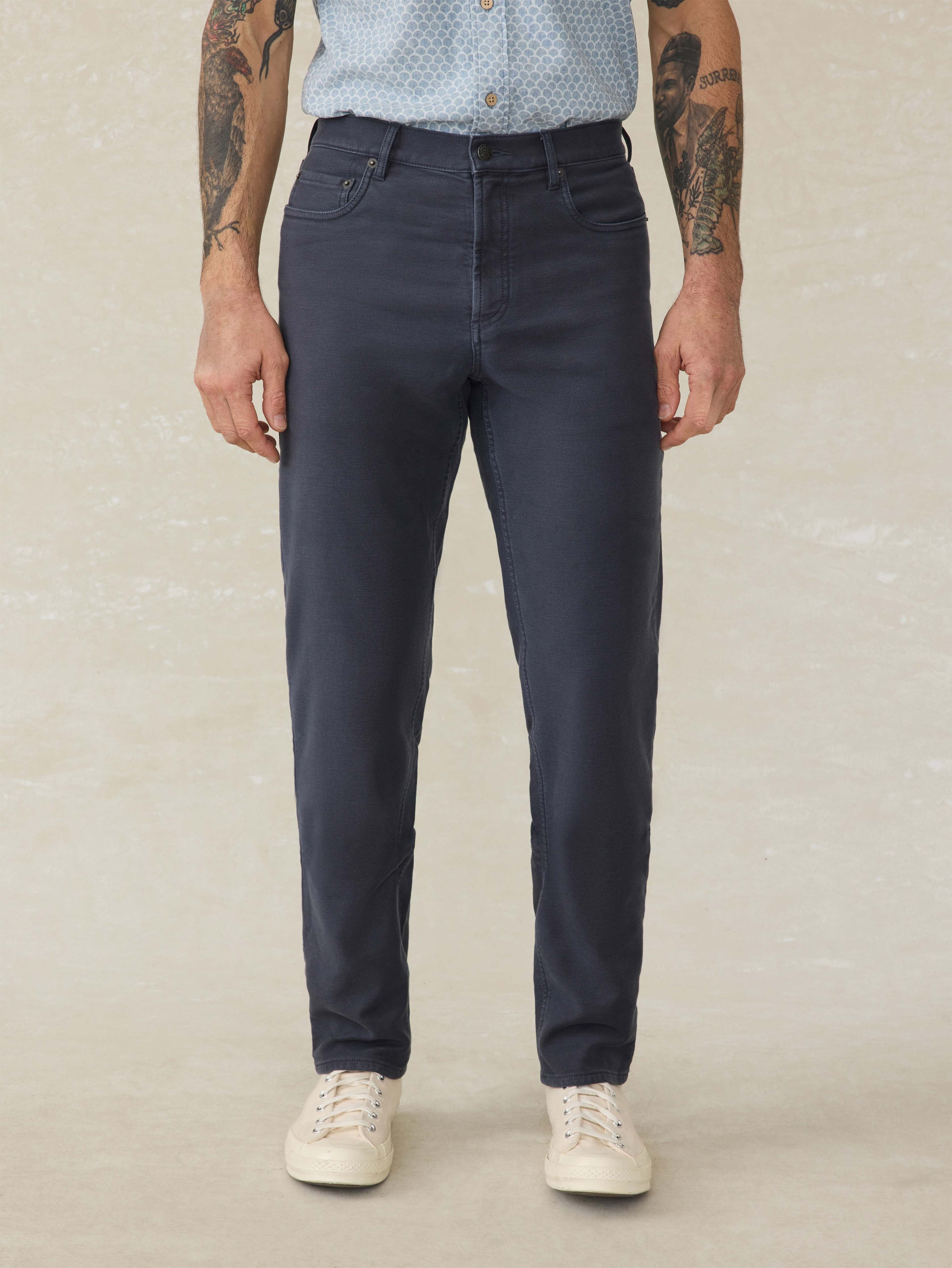 Stretch Terry 5-Pocket Pant - Navy Main image