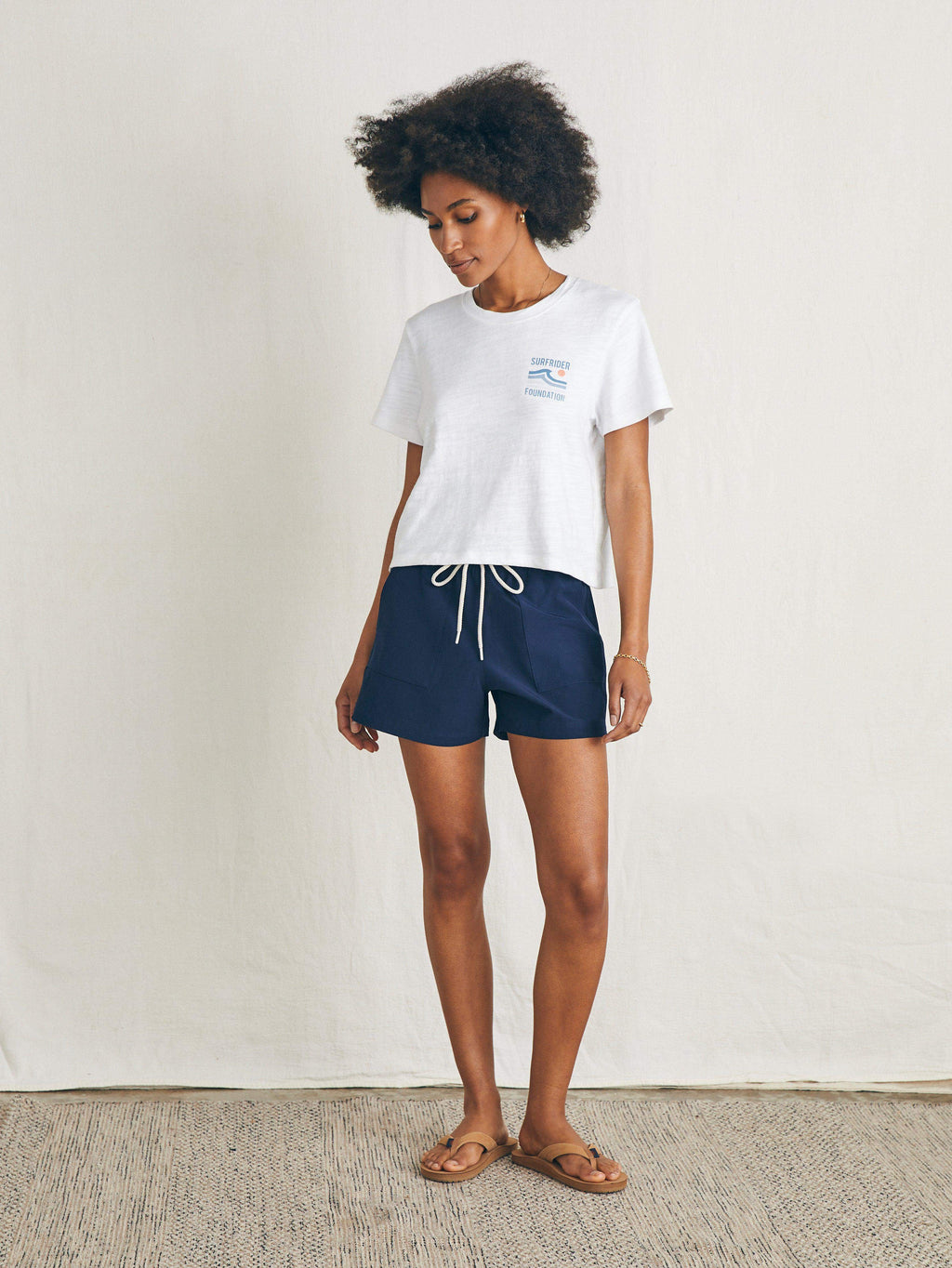 Surfrider Sunwashed Cropped Tee - White