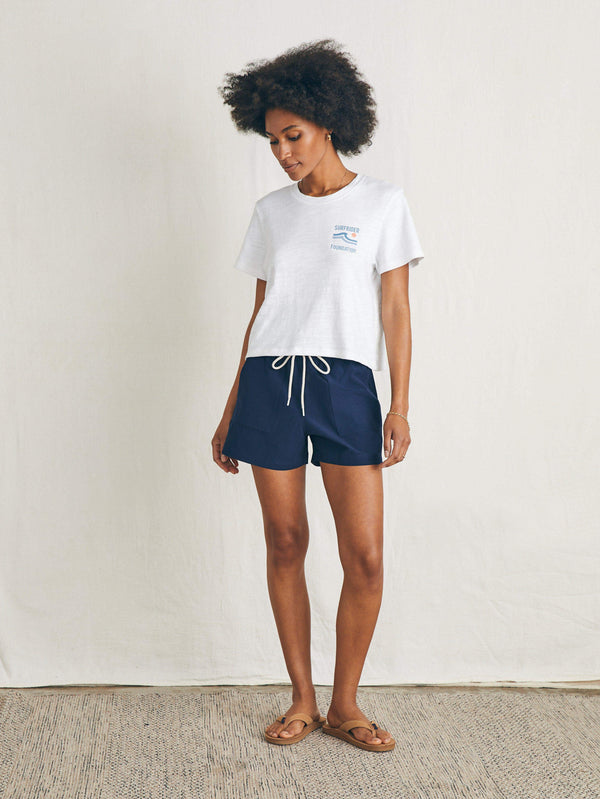 Surfrider Sunwashed Cropped Tee - White