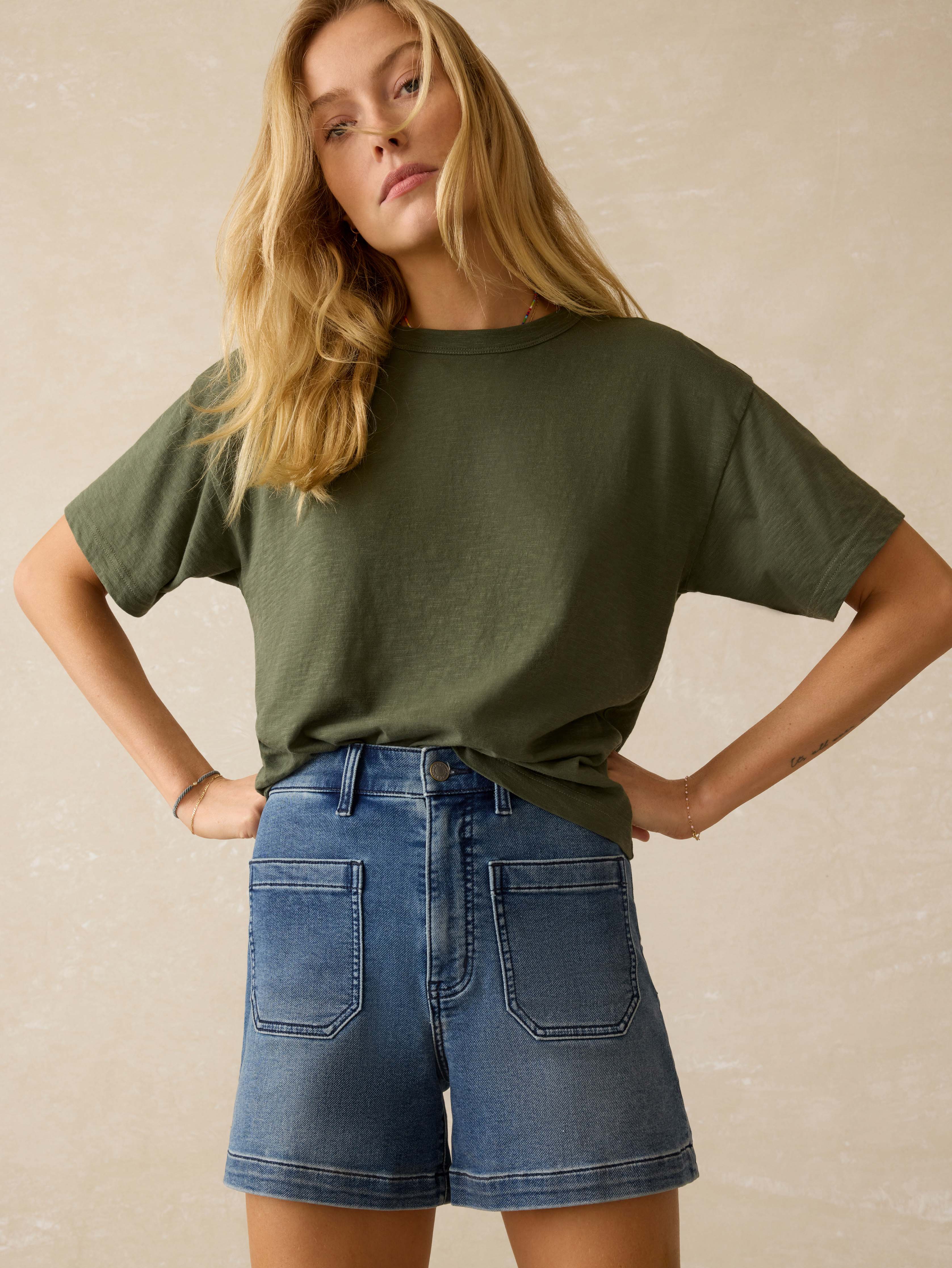 Stretch Terry Patch Pocket Short - Riverton Main image